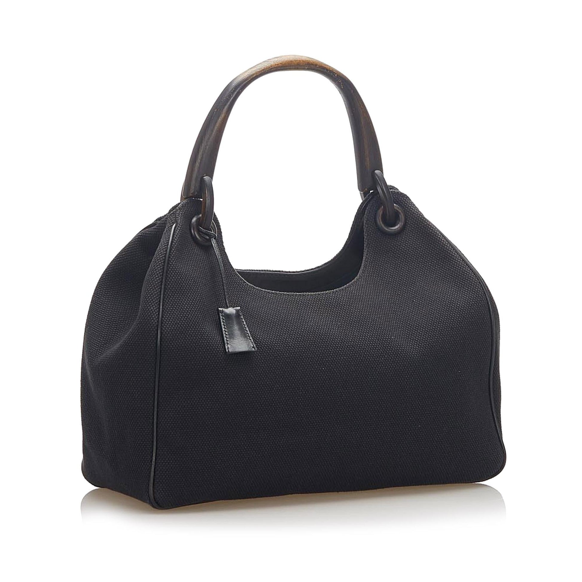 Gucci SHG Canvas Black Satchel Bag 4
