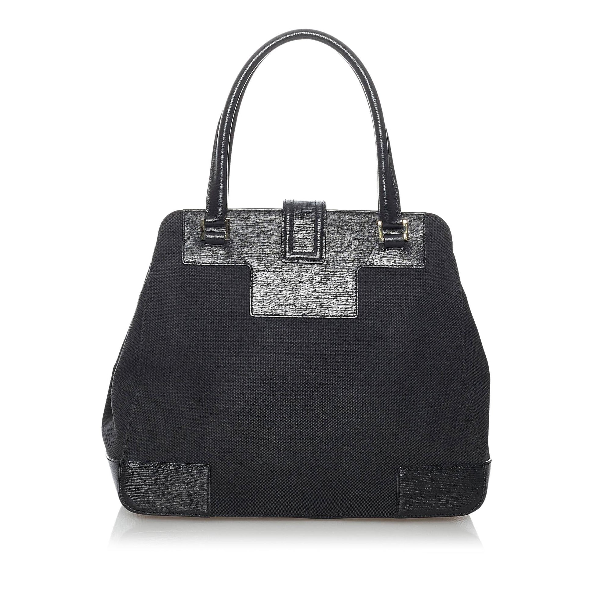Gucci SHG Canvas Black Satchel Bag Handbag Shg