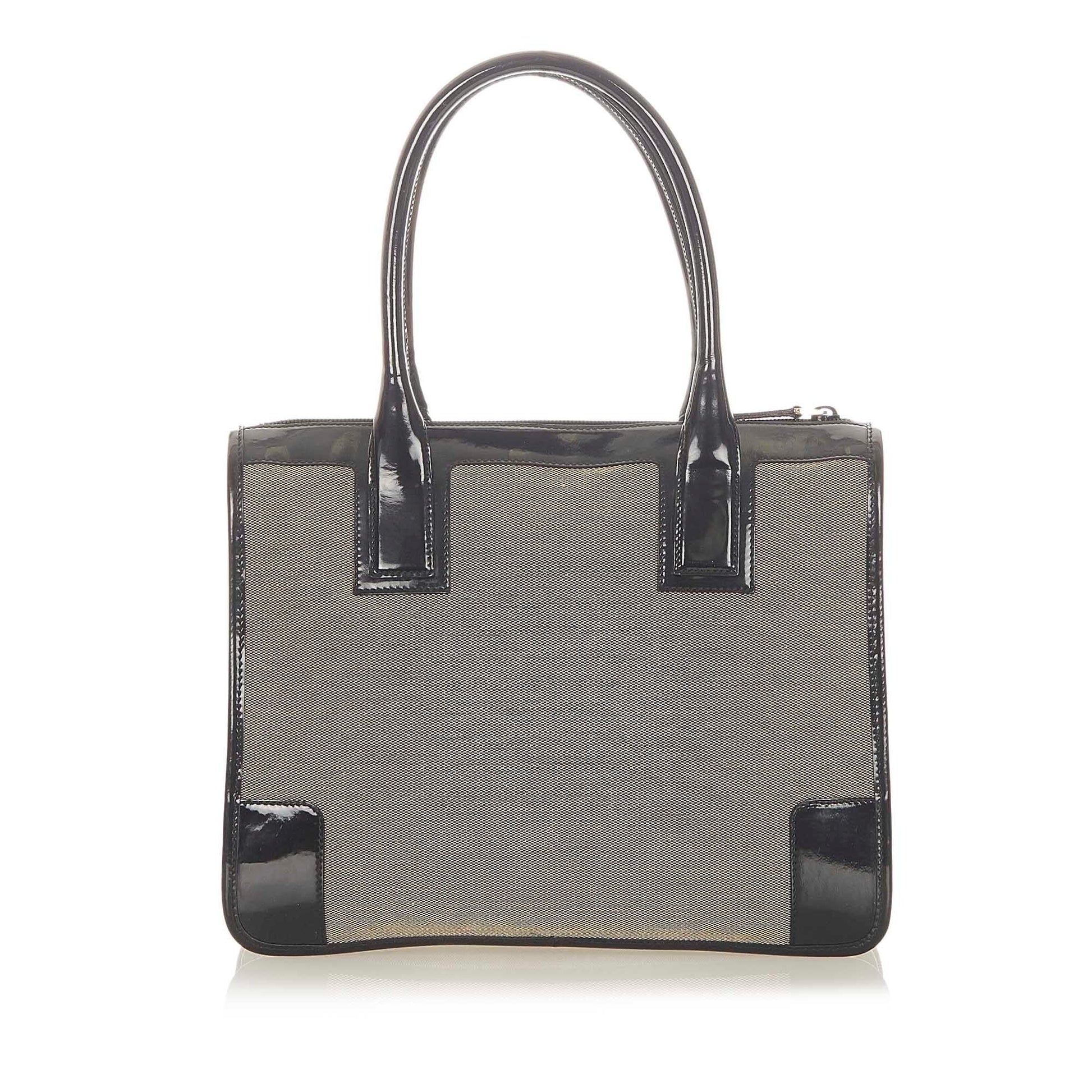 Gucci SHG Canvas Black Brown Satchel Bag