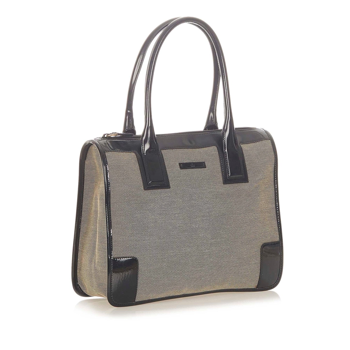 Gucci SHG Canvas Black Brown Satchel Bag