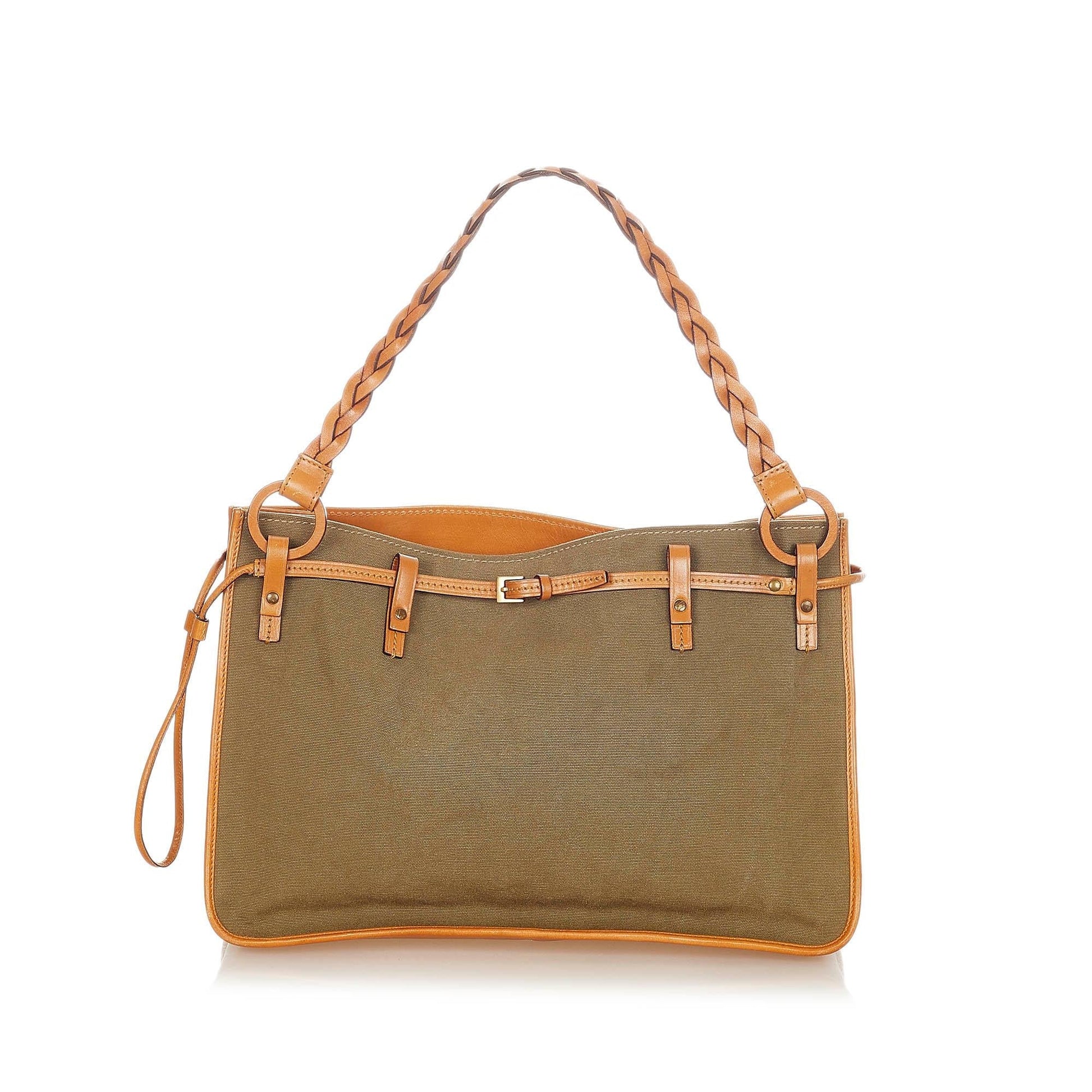 Gucci SHG Canvas Brown Tote Bag Handbag Shg