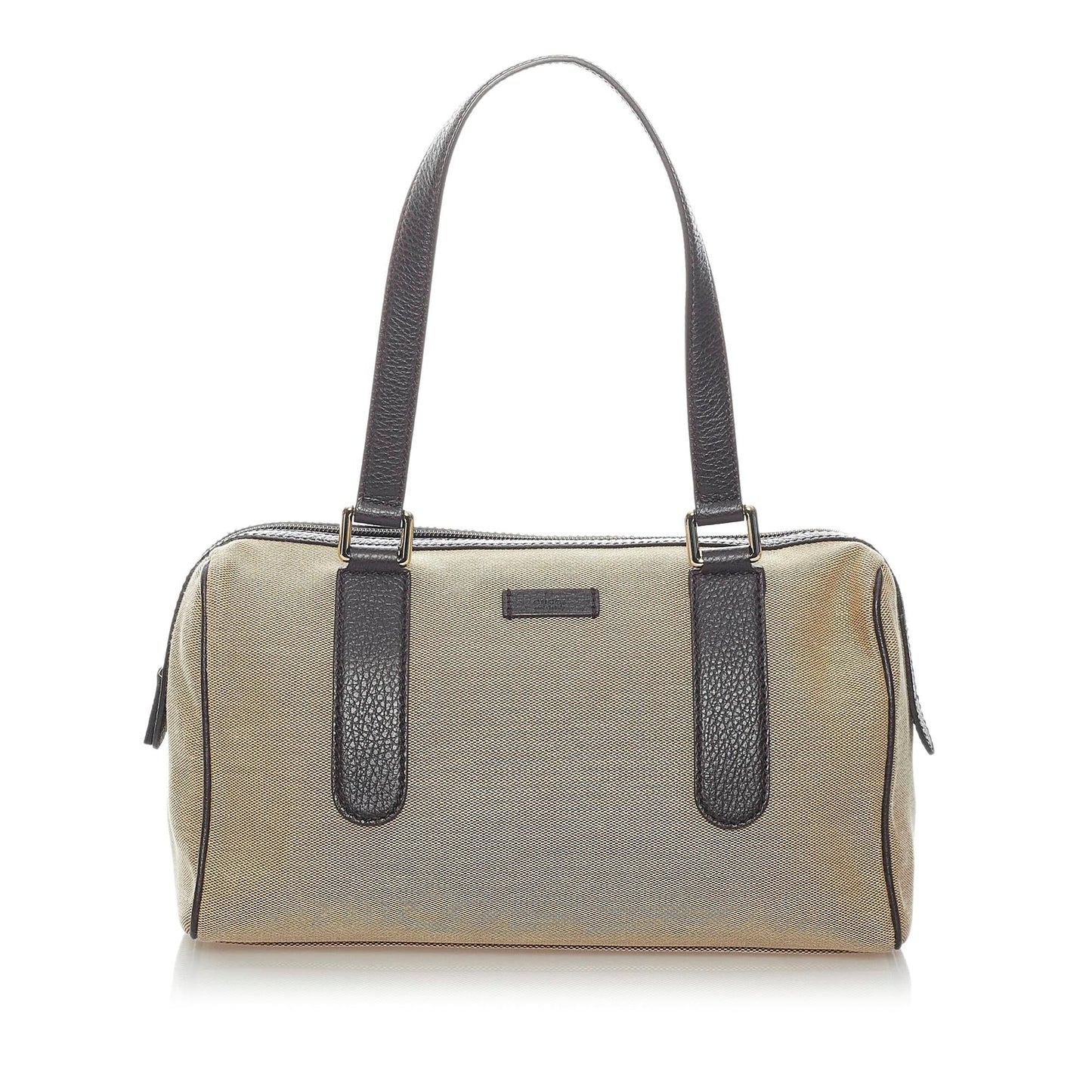 Gucci SHG Canvas Calf Black Brown Satchel Bag