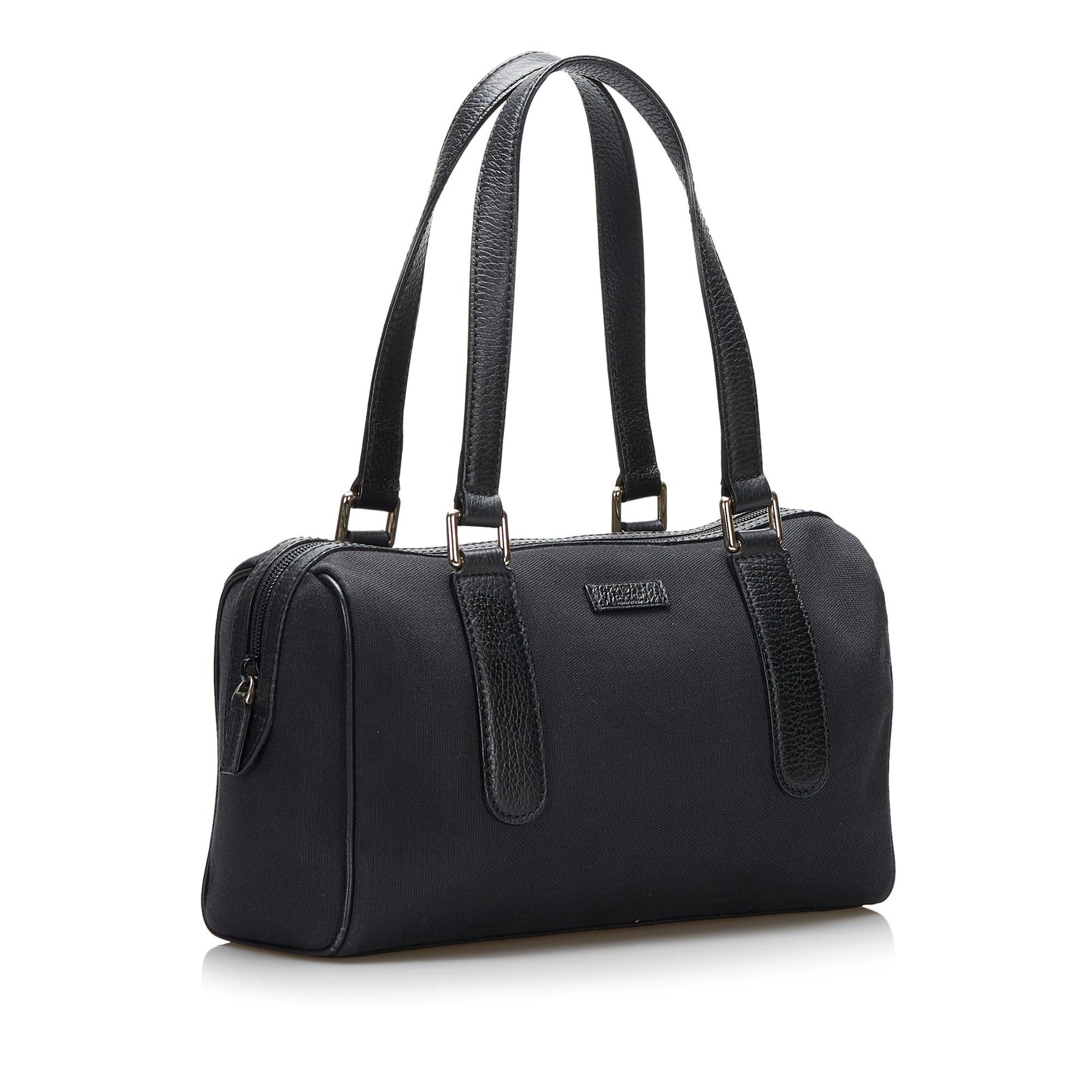 Gucci SHG-8OLkGw Canvas Black Satchel Bag