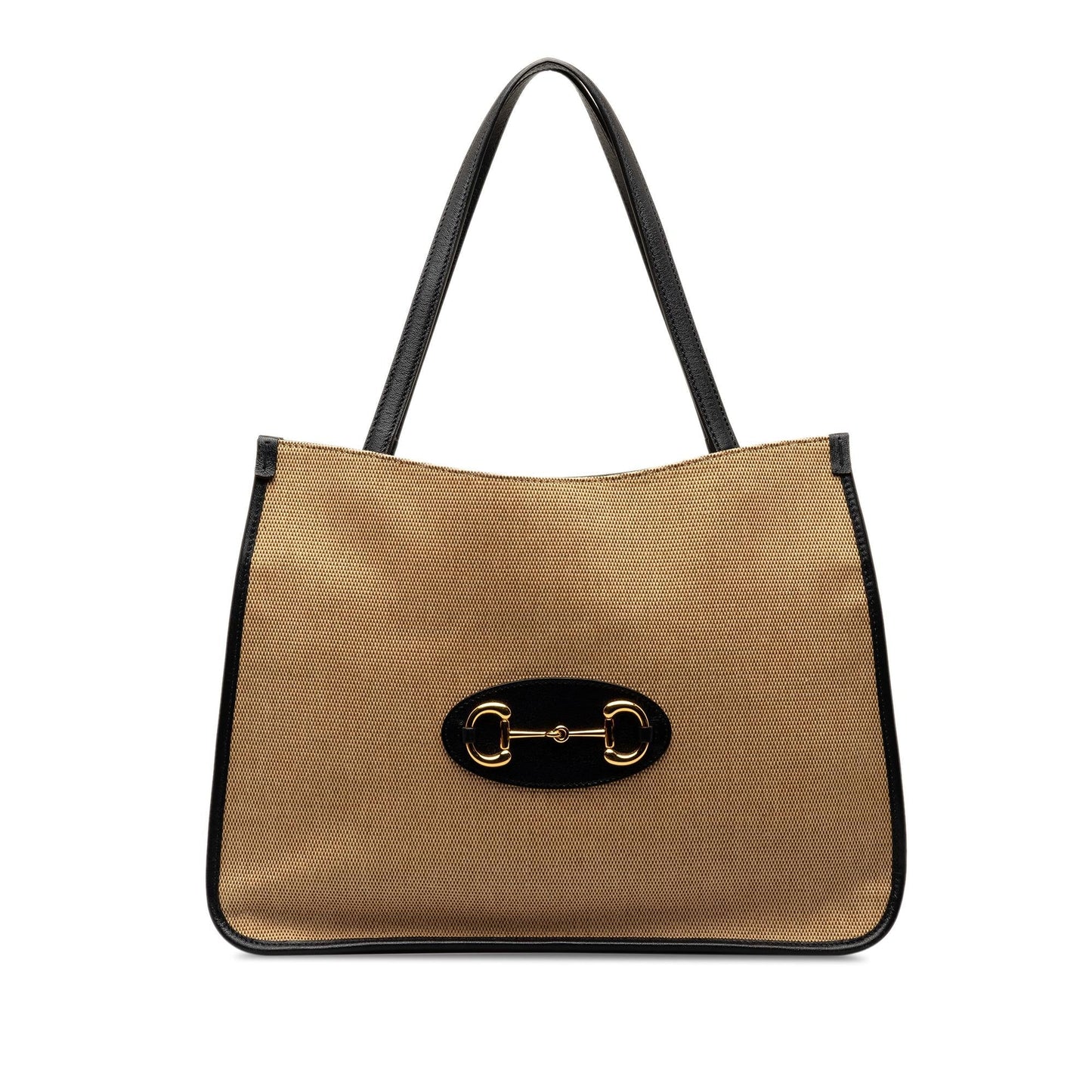 Gucci Horsebit SHG-IAl4s9 Canvas Calf Brown Tote Bag