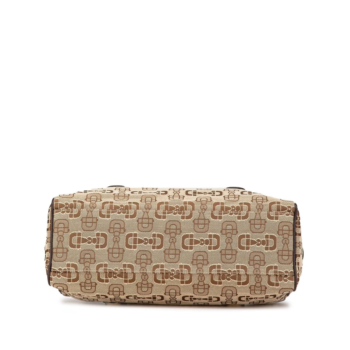 Gucci Horsebit Charmy Boston Canvas Calf Brown Satchel Bag Boston Bag