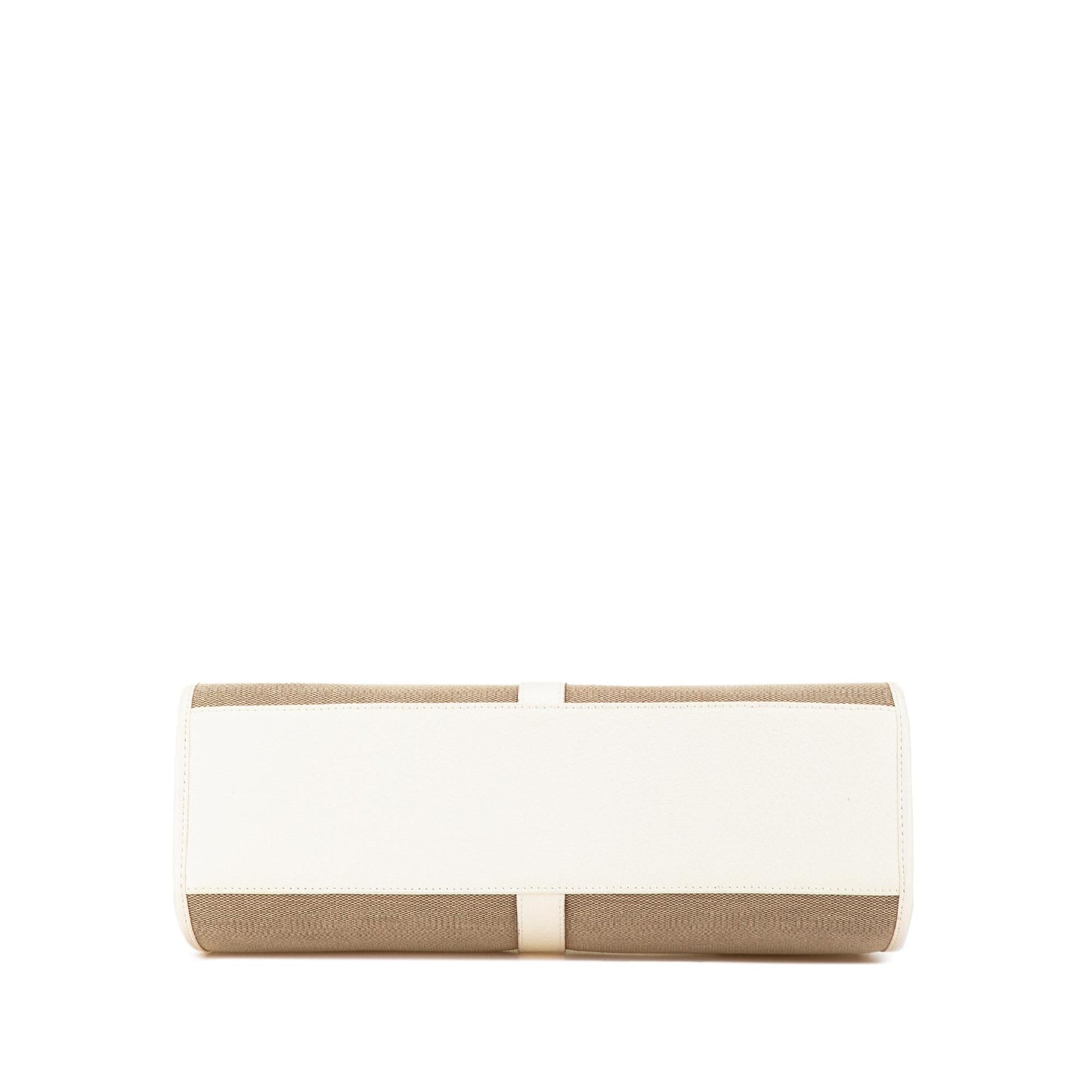 Gucci Jackie Bardot Canvas Calf White Brown Shoulder Bag
