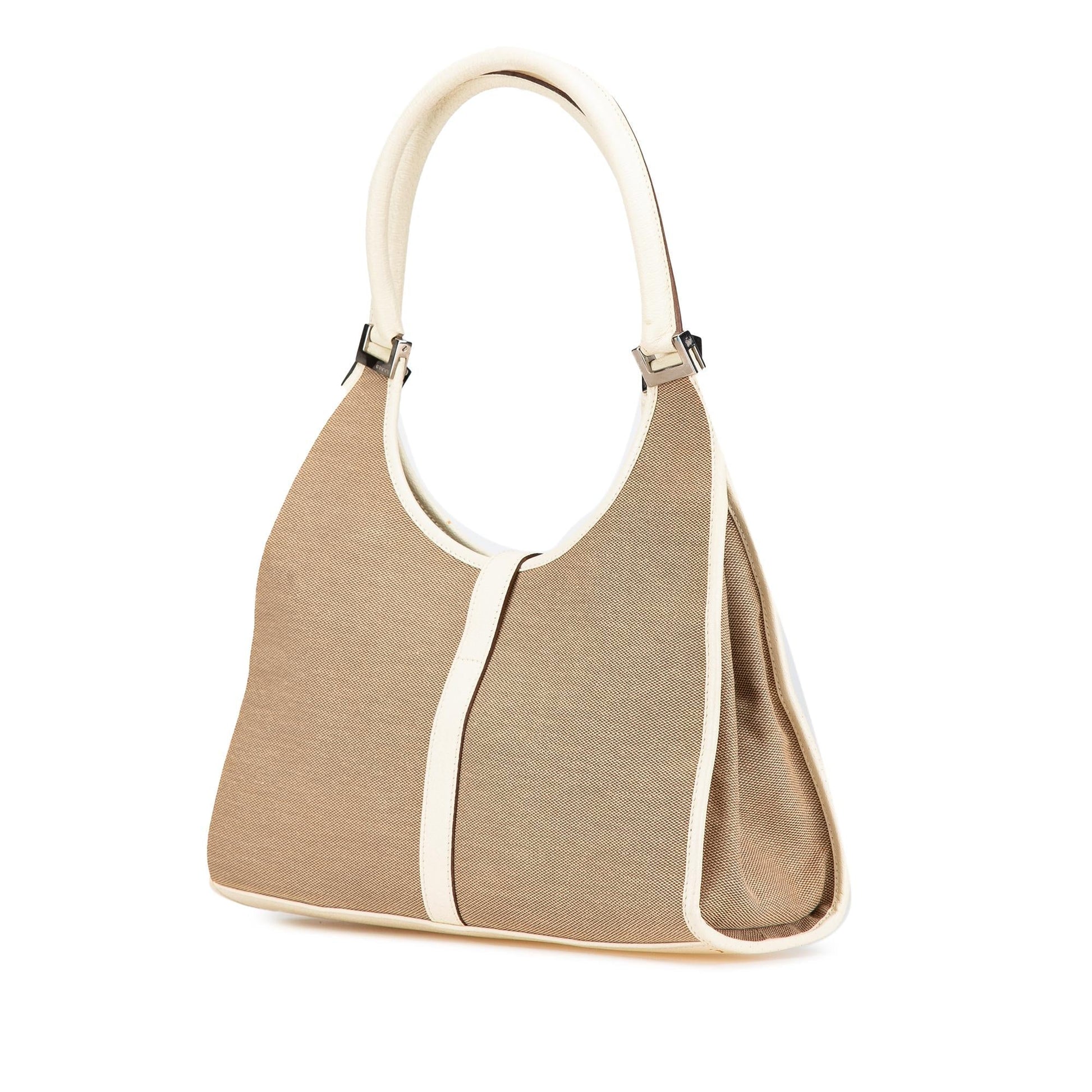 Gucci Jackie Bardot Canvas Shoulder Bag