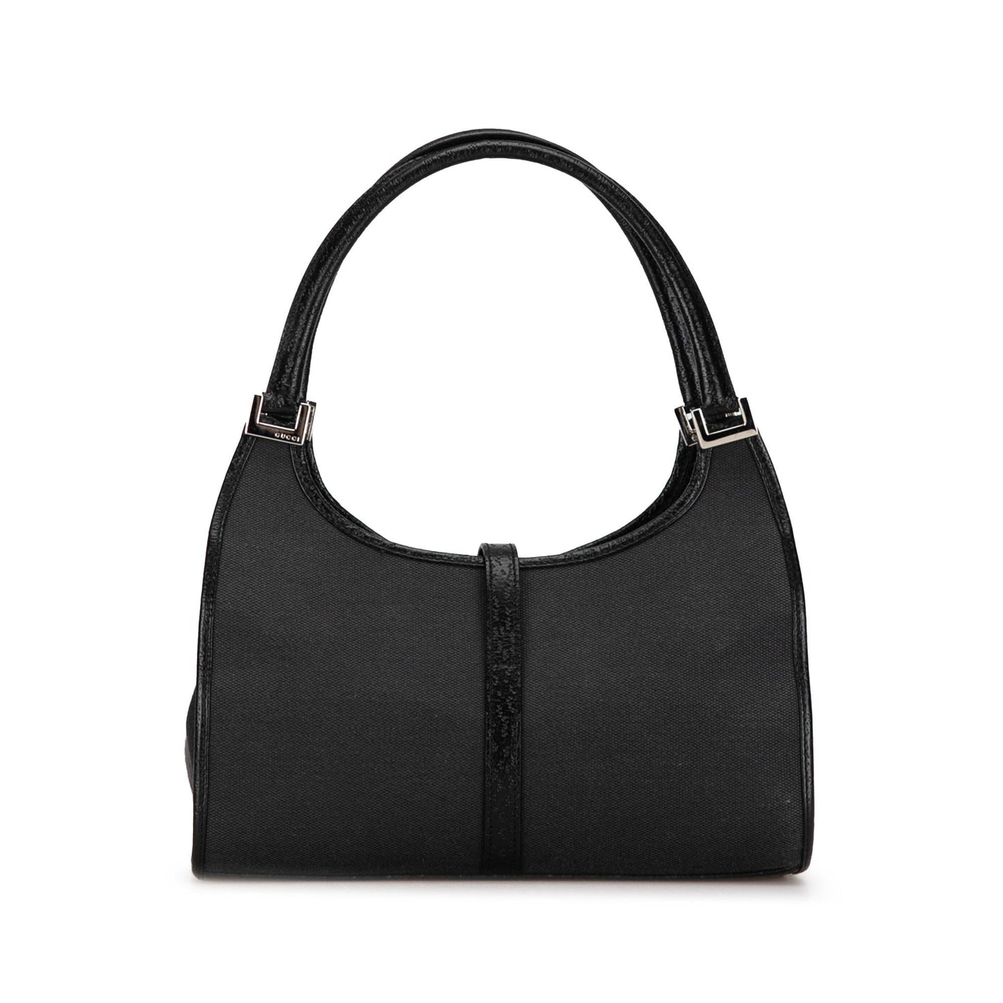Gucci Jackie Bardot SHG-eZ8g8r Canvas Calf Black Satchel Bag