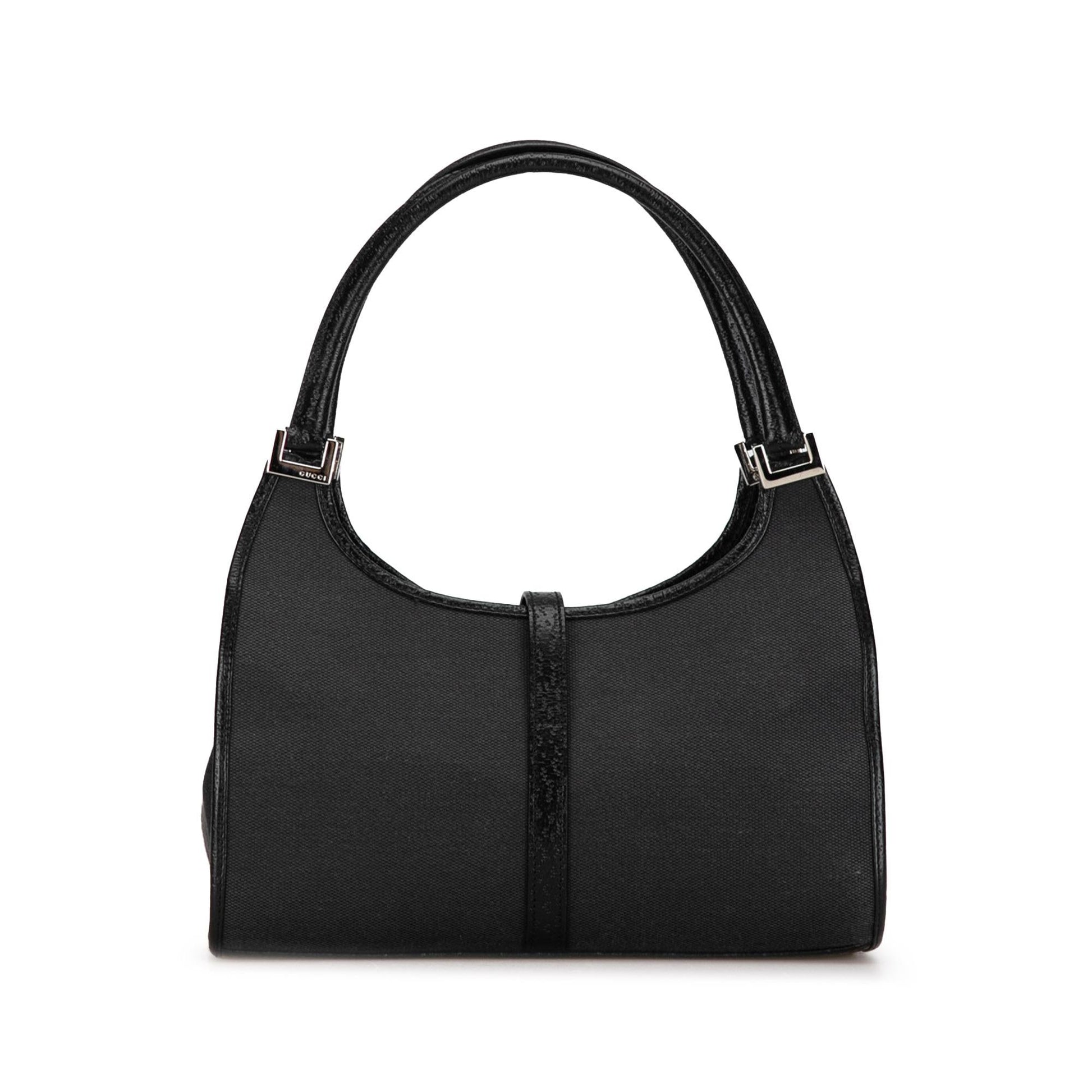 Gucci Jackie Bardot SHG-eZ8g8r Canvas Calf Black Satchel Bag