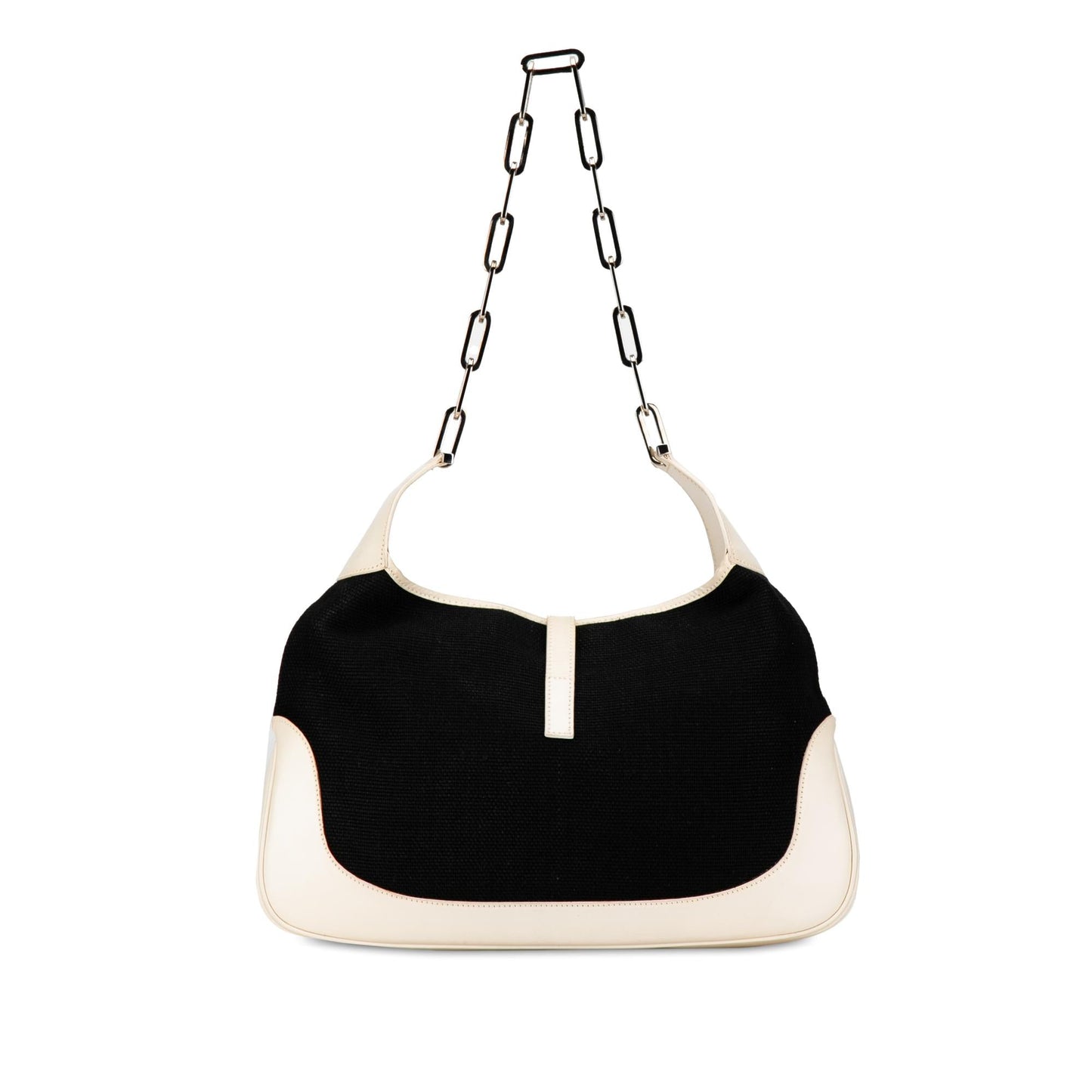 Gucci Jackie Chain SHG-MLndgI Canvas Calf Black White Shoulder Bag