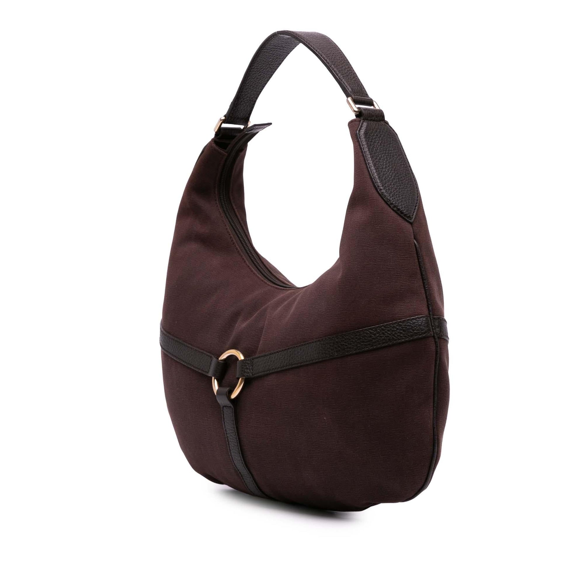 Gucci Reins Canvas Brown Shoulder Bag