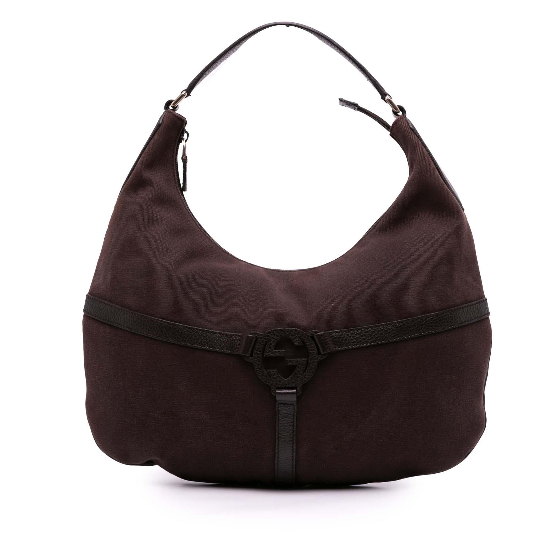 Gucci Reins Canvas Brown Shoulder Bag