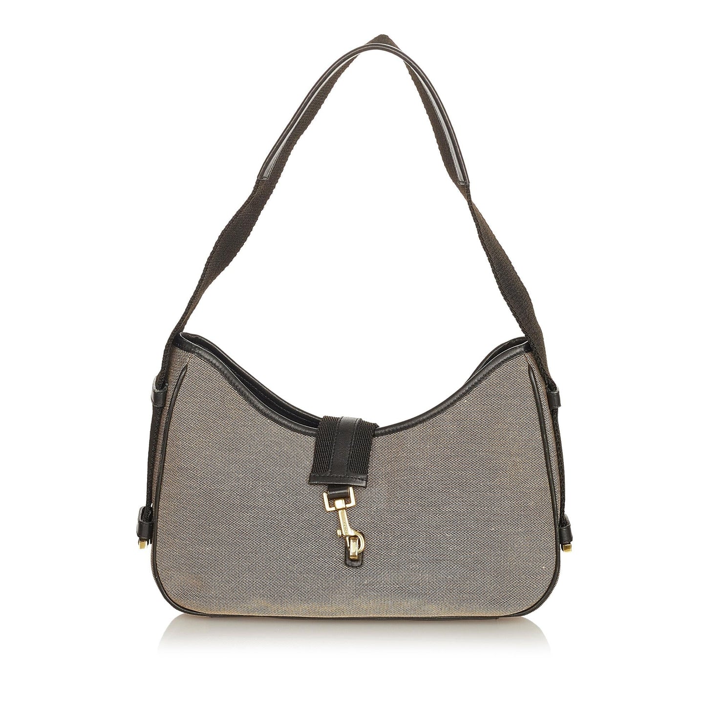 Gucci SHG Canvas Black Grey Shoulder Bag Bag Shg