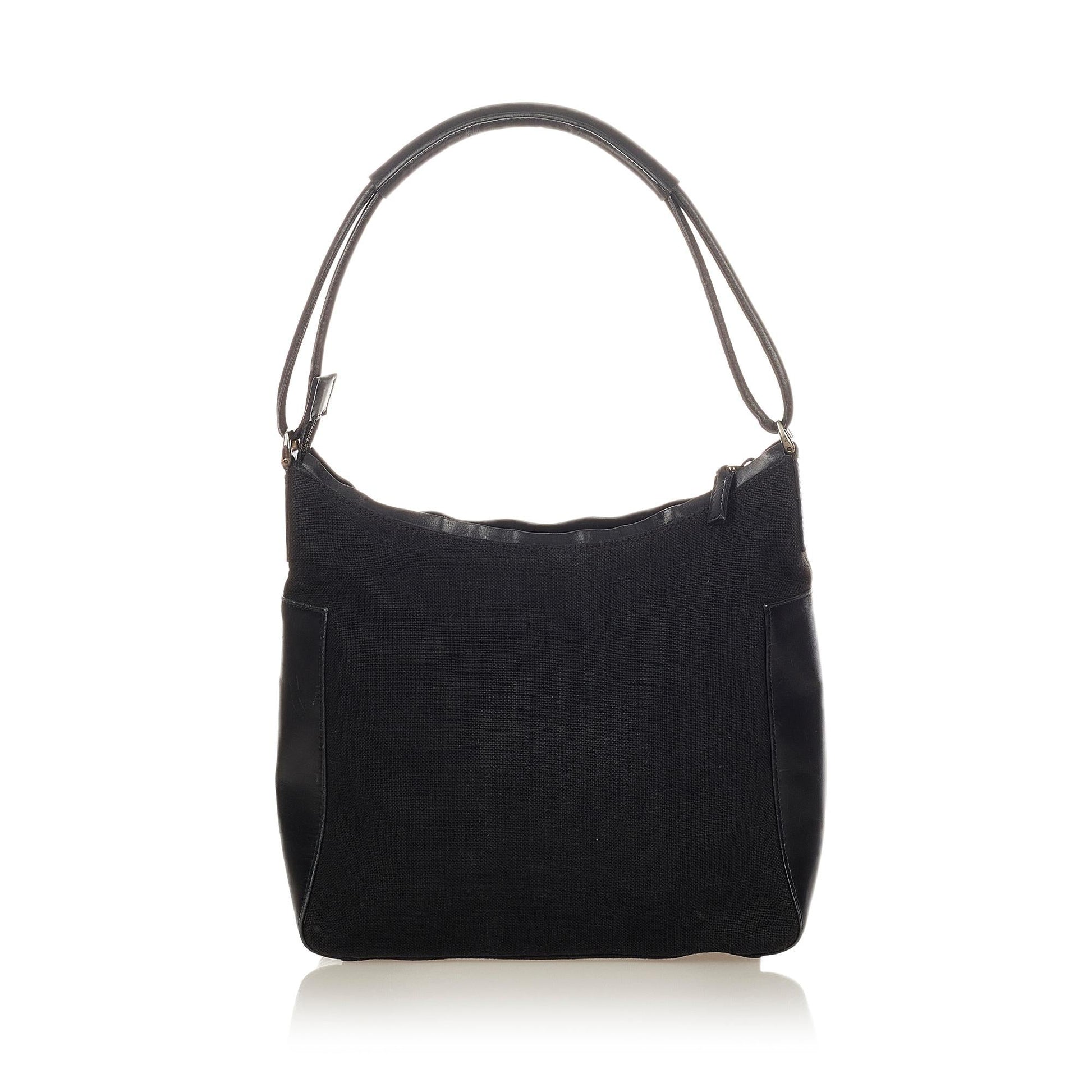 Gucci SHG Canvas Calf Black Shoulder Bag Bag Shg