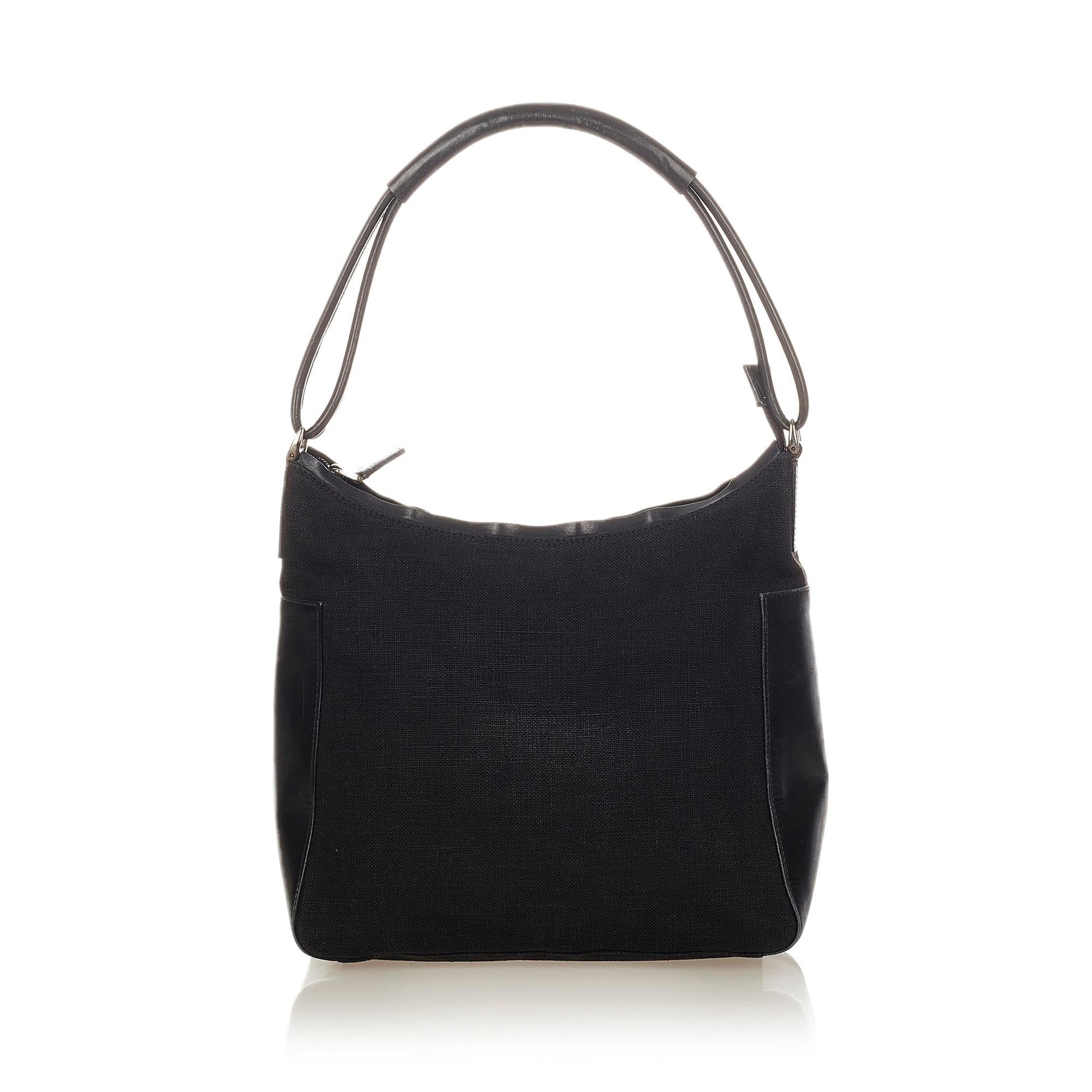 Gucci SHG Canvas Calf Black Shoulder Bag Bag Shg