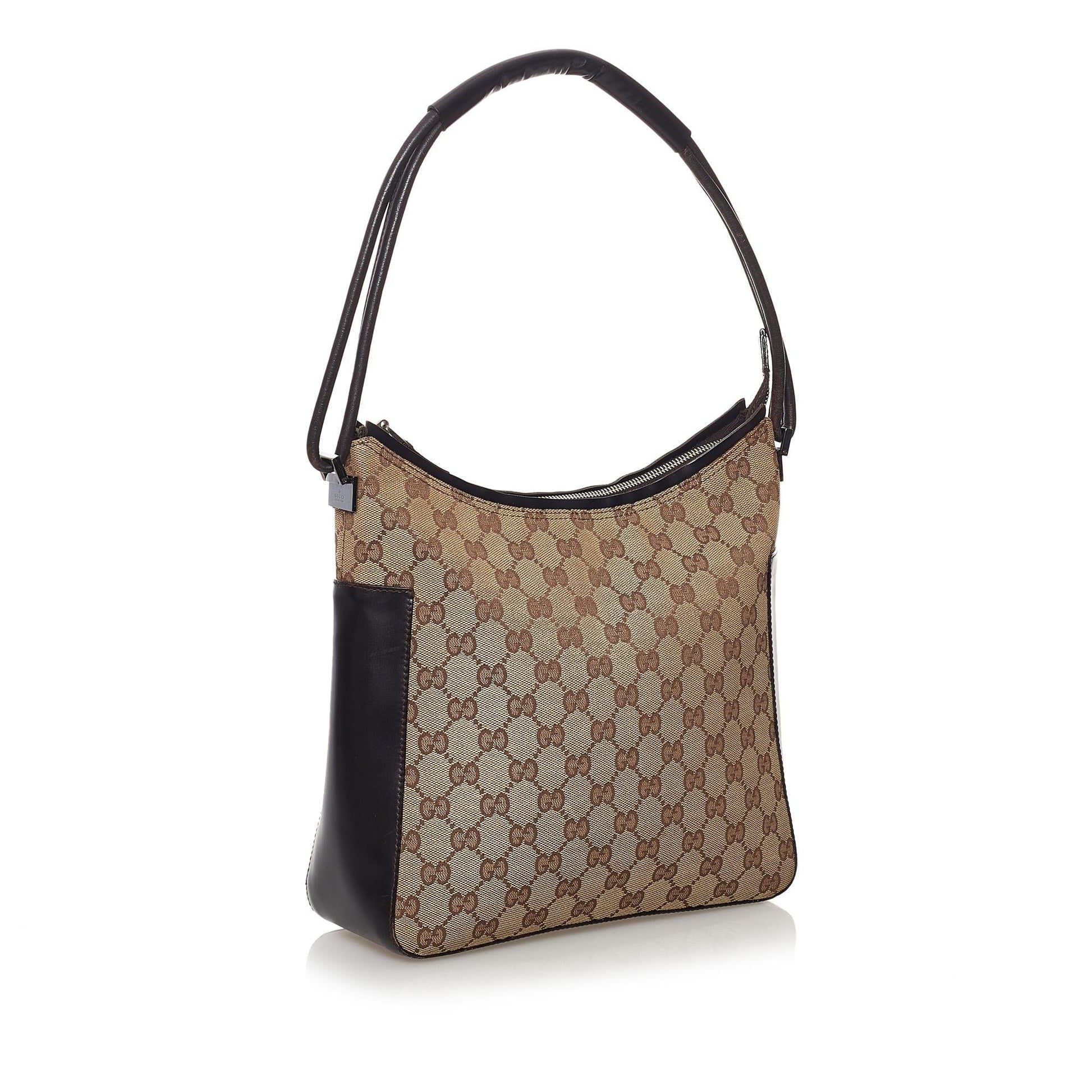 Gucci SHG Canvas Brown Shoulder Bag 3