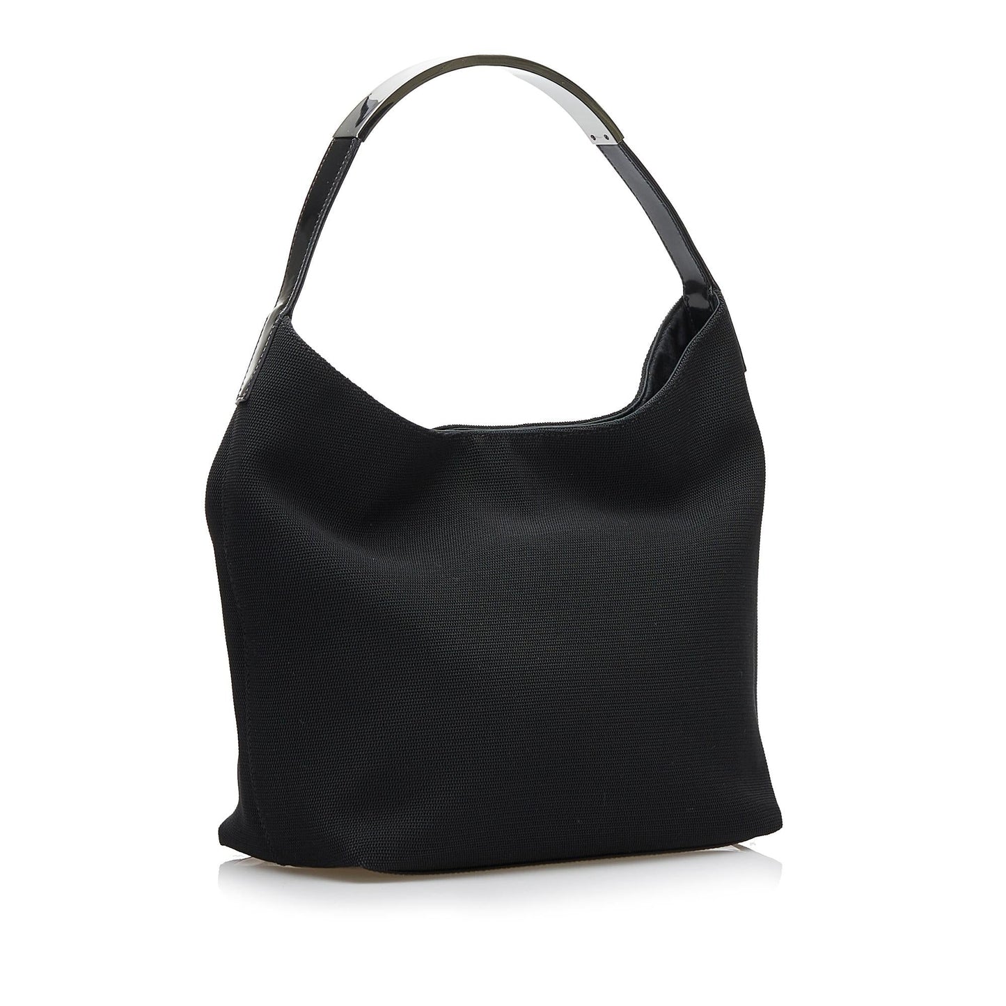 Gucci SHG Leather Canvas Patent Black Shoulder Bag