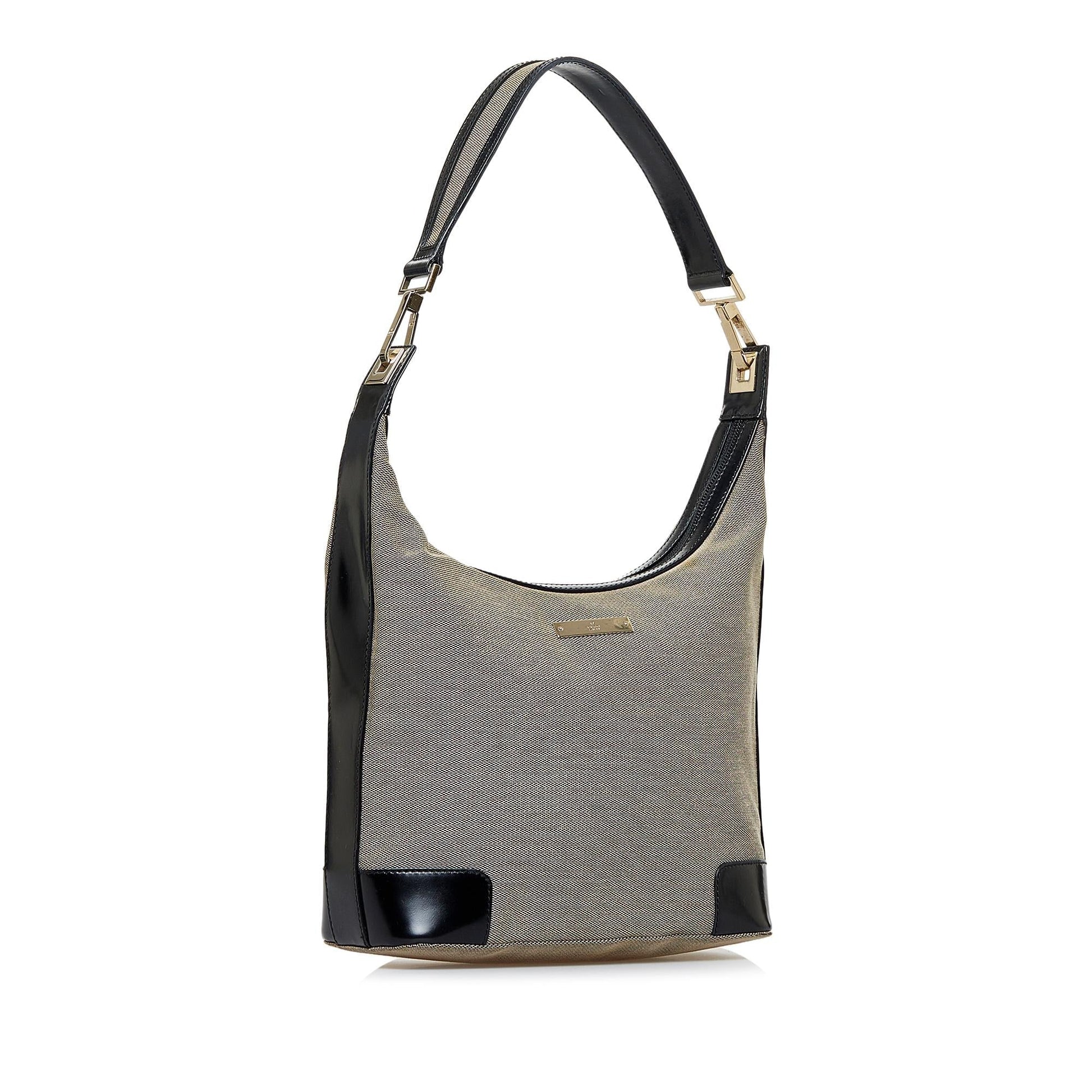 Gucci SHG-1EBc7a Canvas Calf Black Brown Shoulder Bag