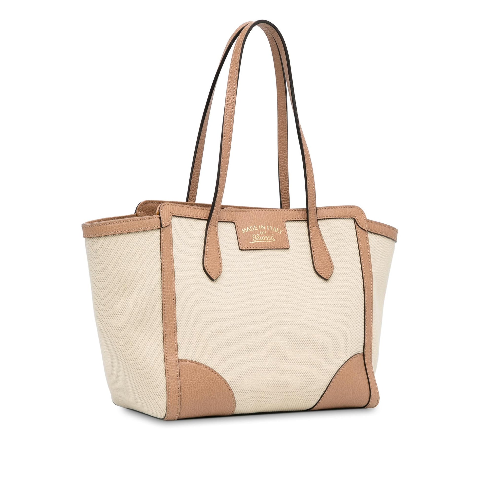 Gucci Swing SHG-ICtY8I Canvas Calf Brown Tote Bag