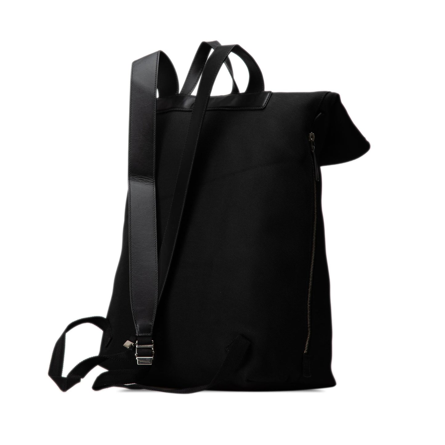 Gucci Techno Web Fold Over Backpack Canvas Black