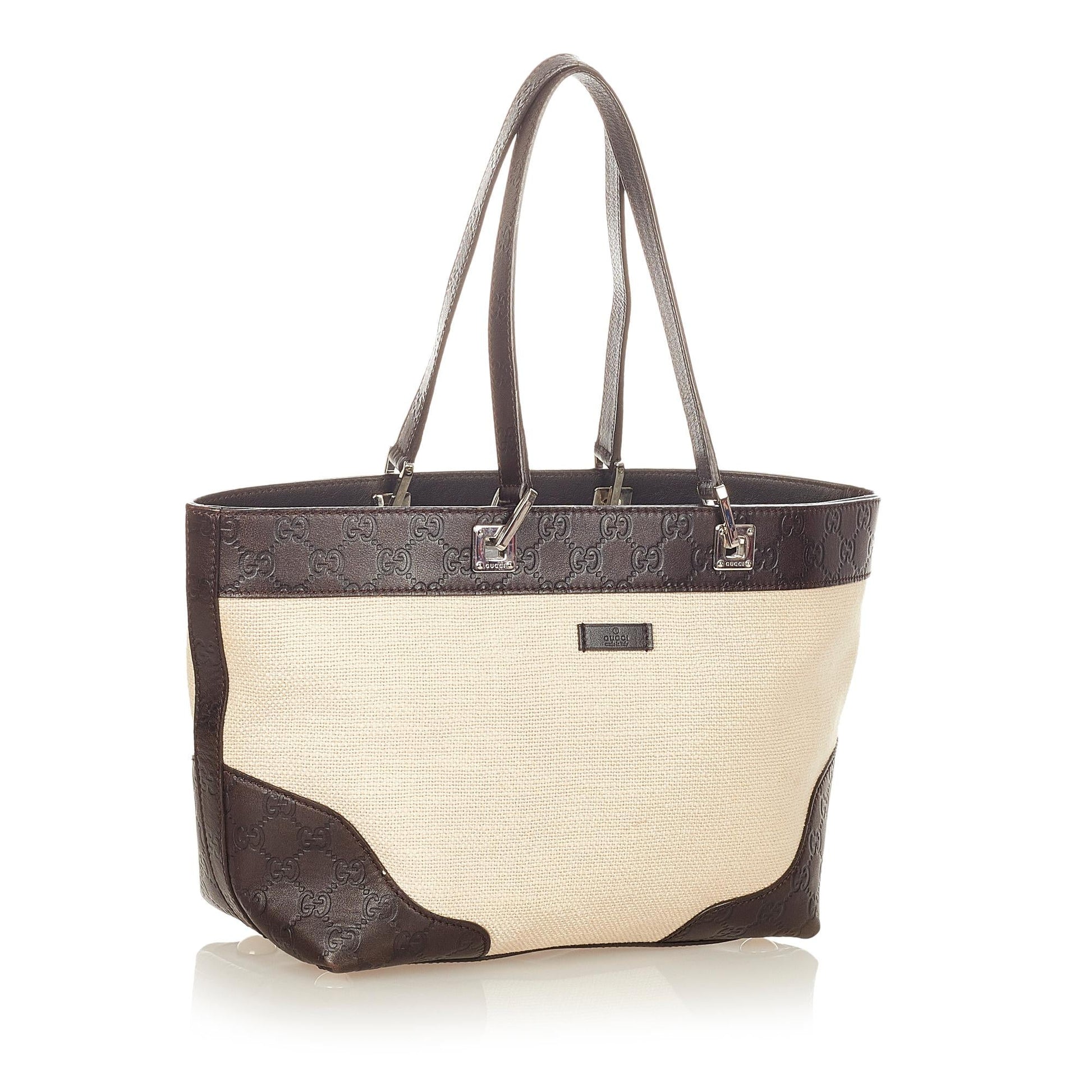Gucci SHG Canvas Black Brown Tote Bag