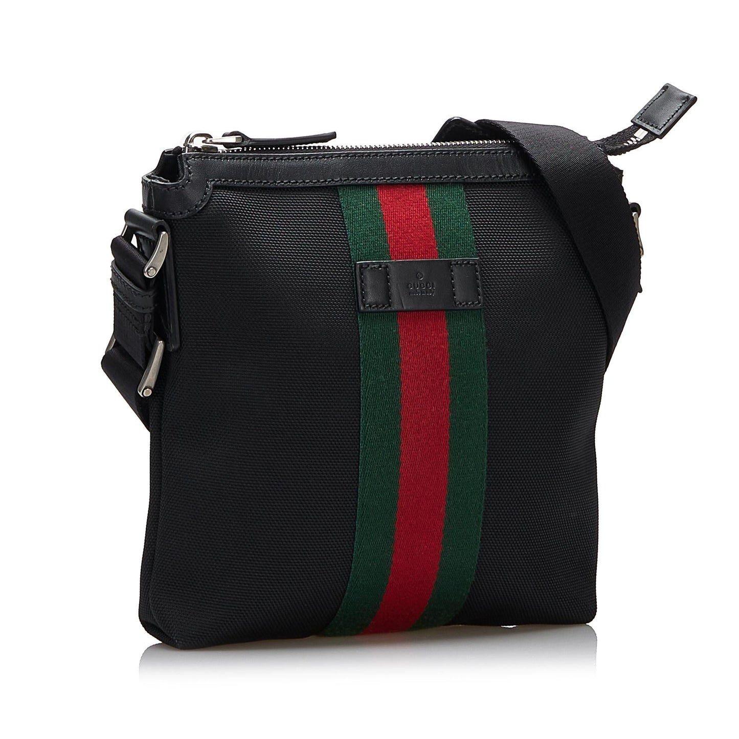 Gucci Web SHG-Nb8UGY Canvas Calf Black Crossbody Bag
