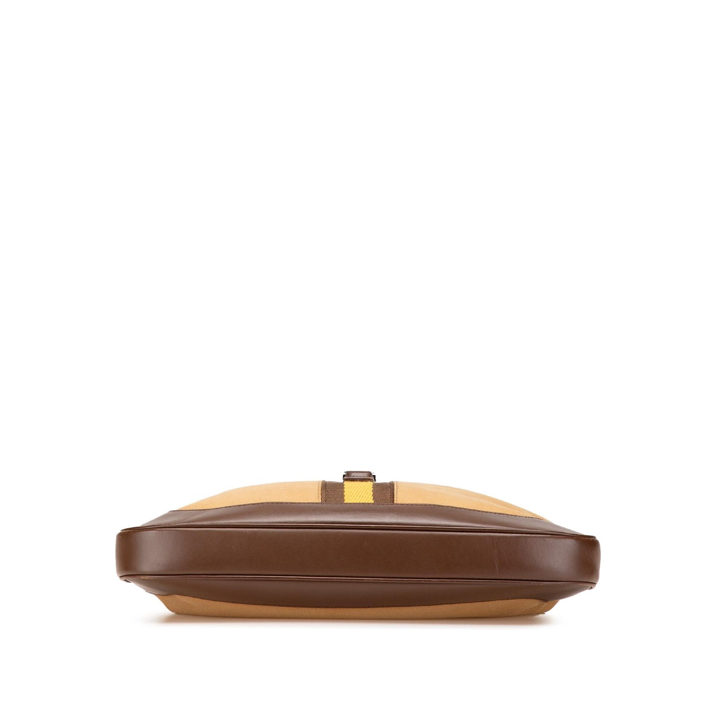 Gucci Web Jackie Canvas Calf Brown Shoulder Bag