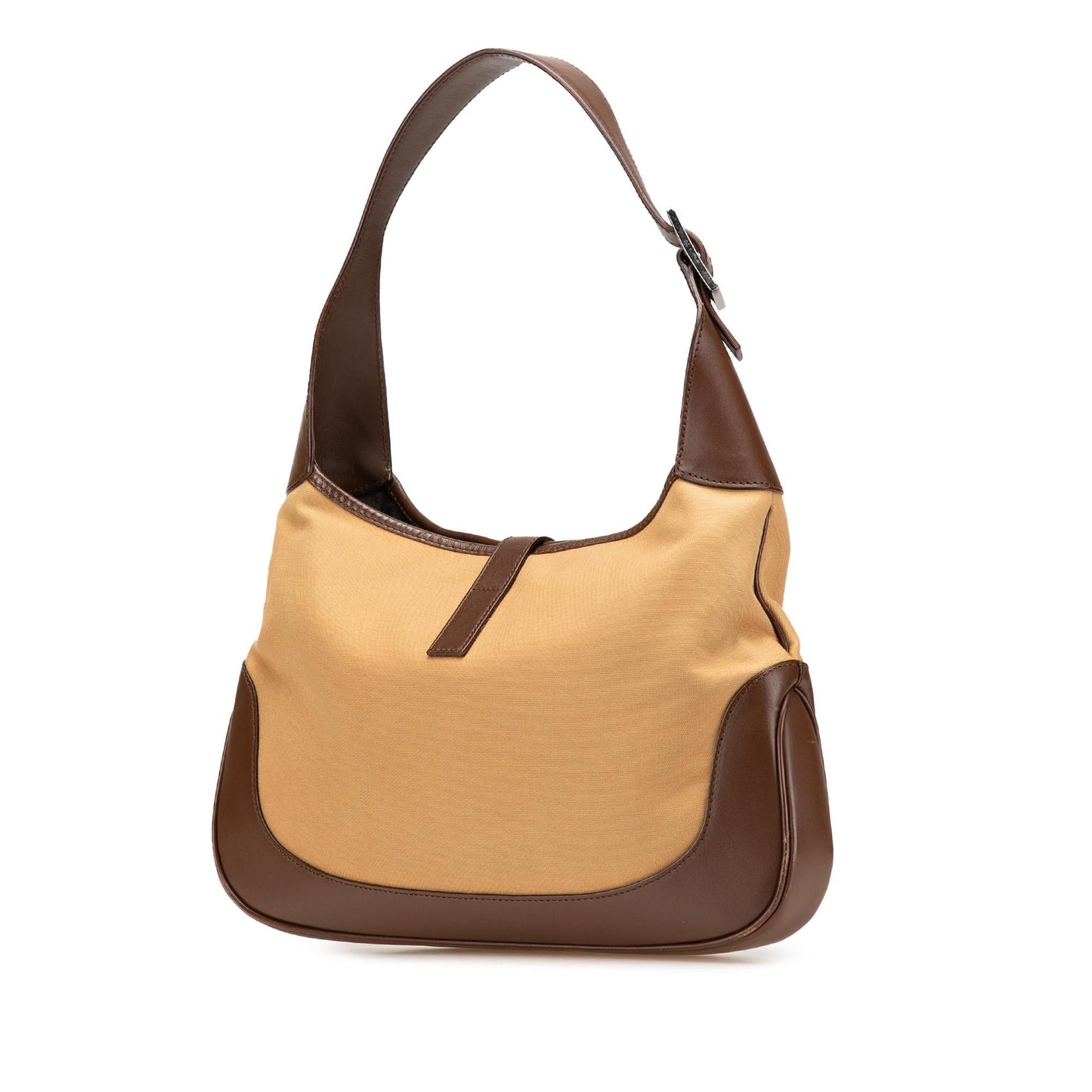 Gucci Web Jackie Canvas Calf Brown Shoulder Bag