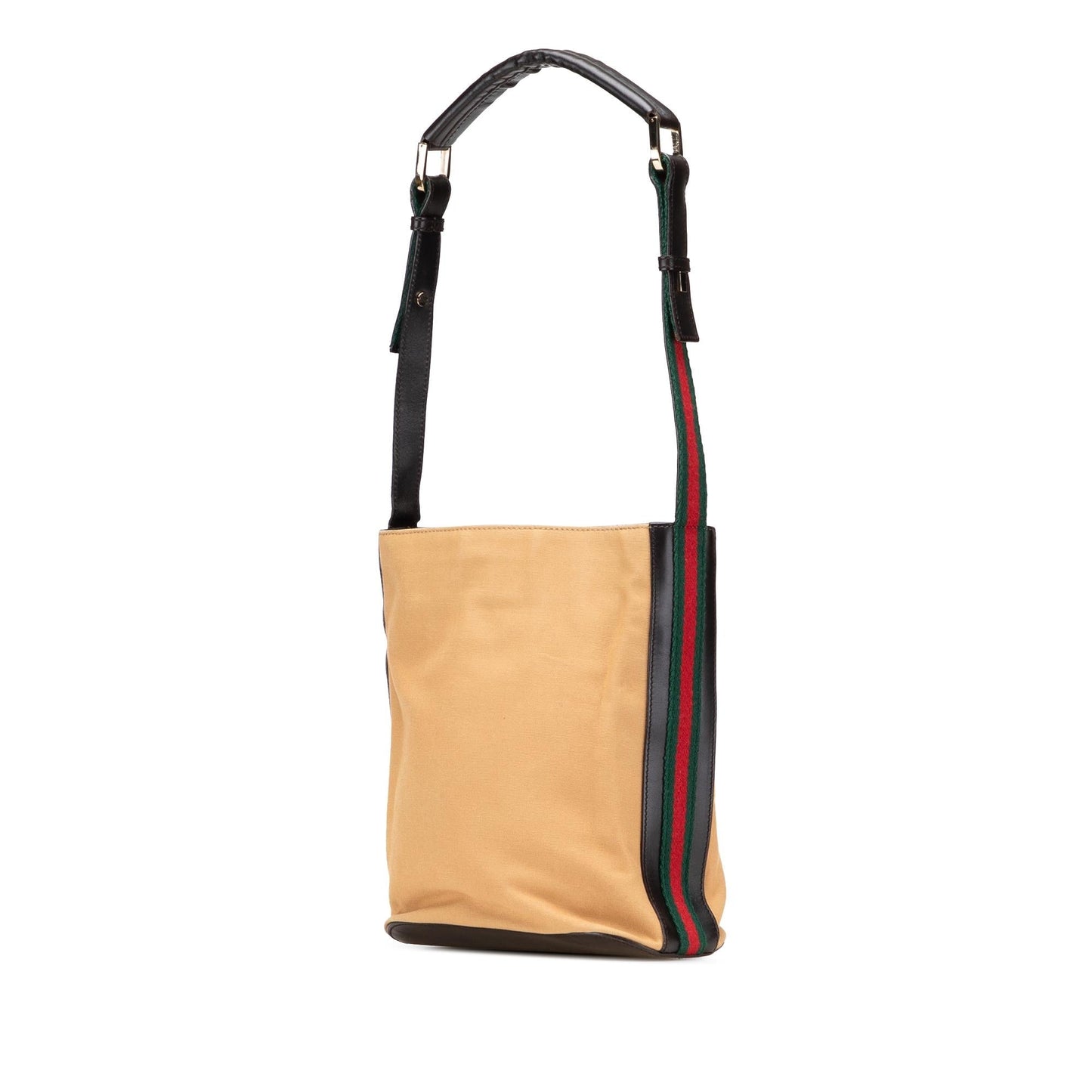 Gucci Web Canvas Calf Brown Shoulder Bag Bag 1