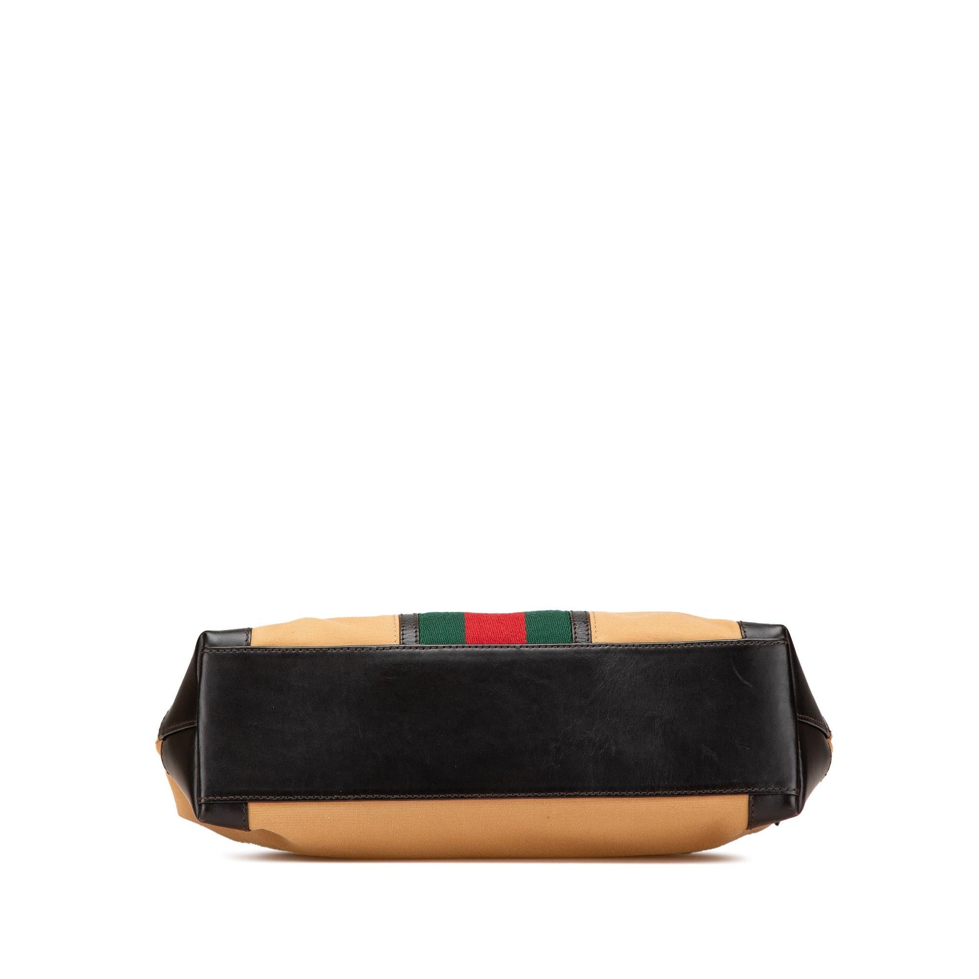 Gucci Web Canvas Brown Tote Bag