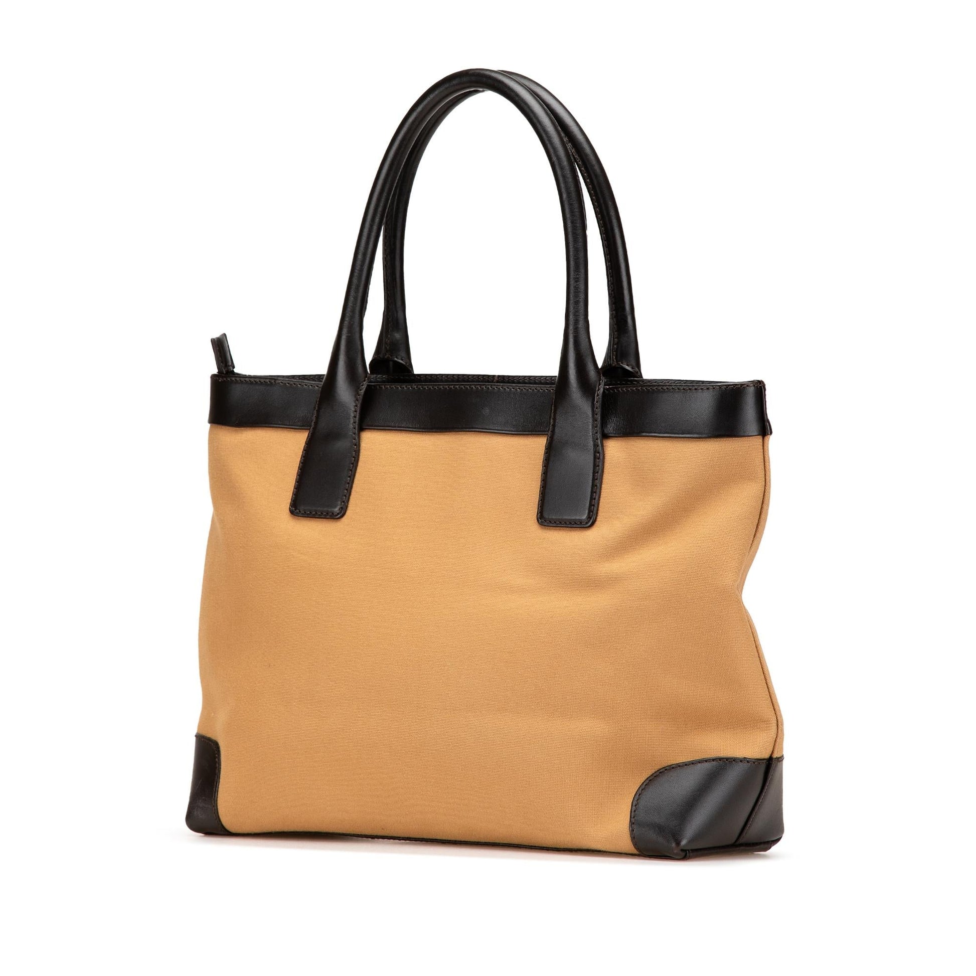 Gucci Web Canvas Brown Tote Bag