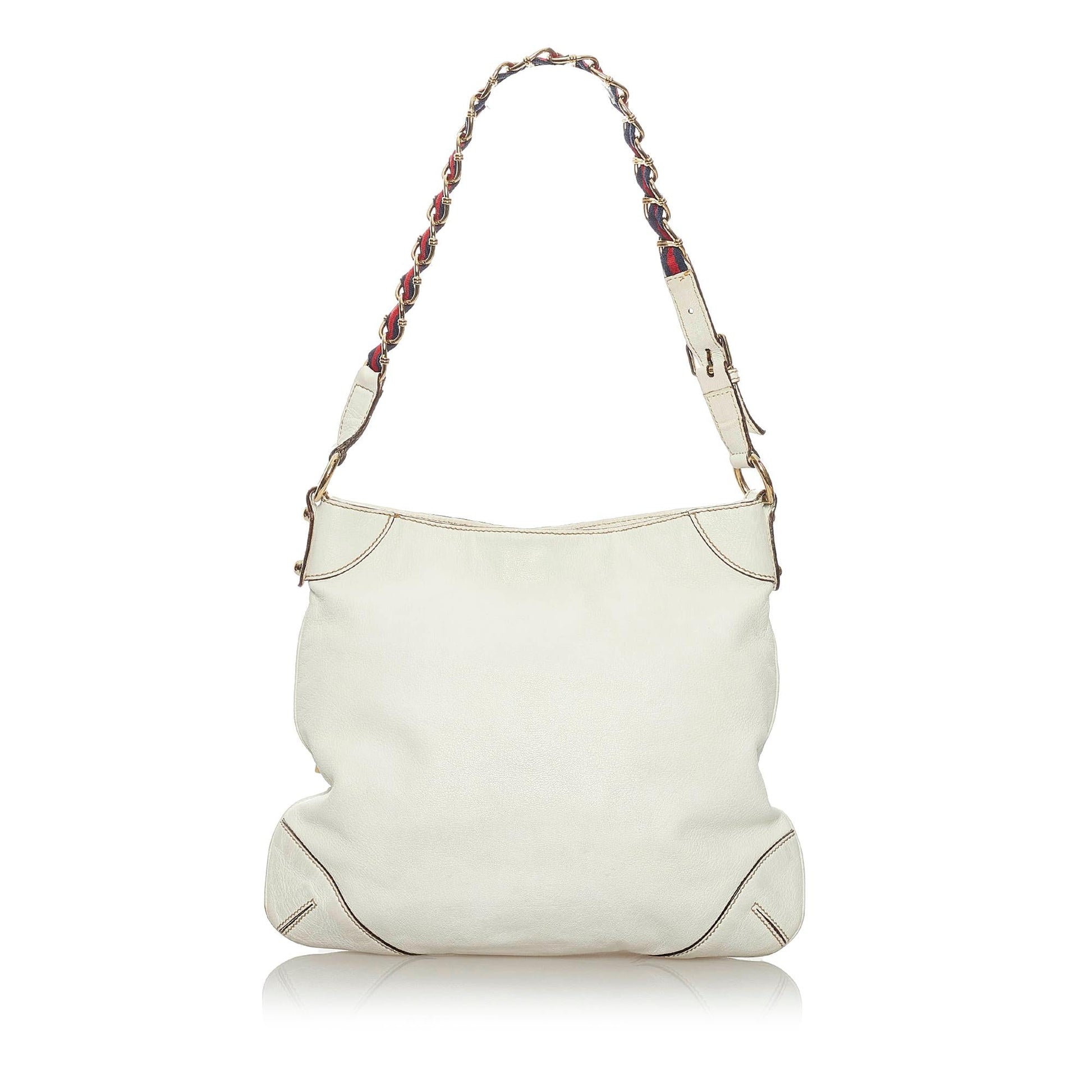 Gucci Capri Ranch Kid SHG Leather Calf White Shoulder Bag Bag Shg