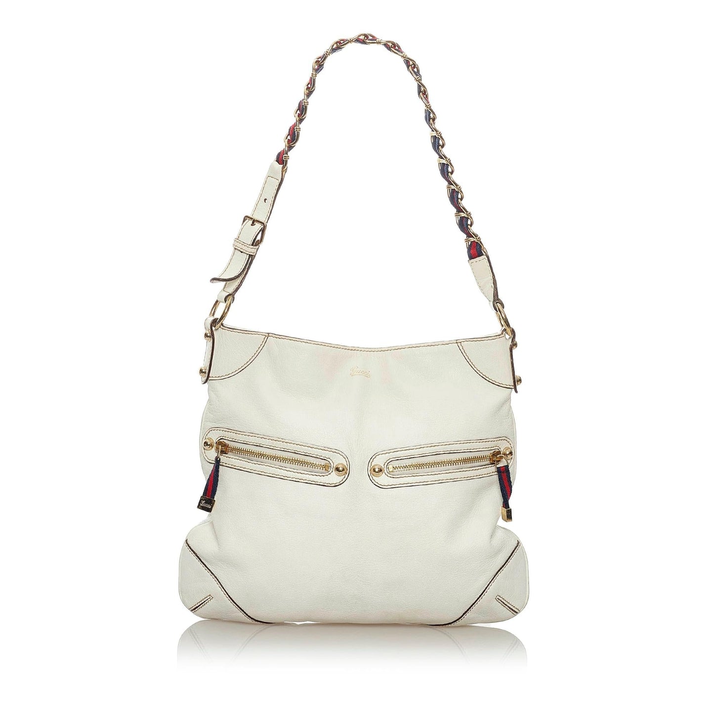 Gucci Capri Ranch Kid SHG Leather Calf White Shoulder Bag Bag Shg