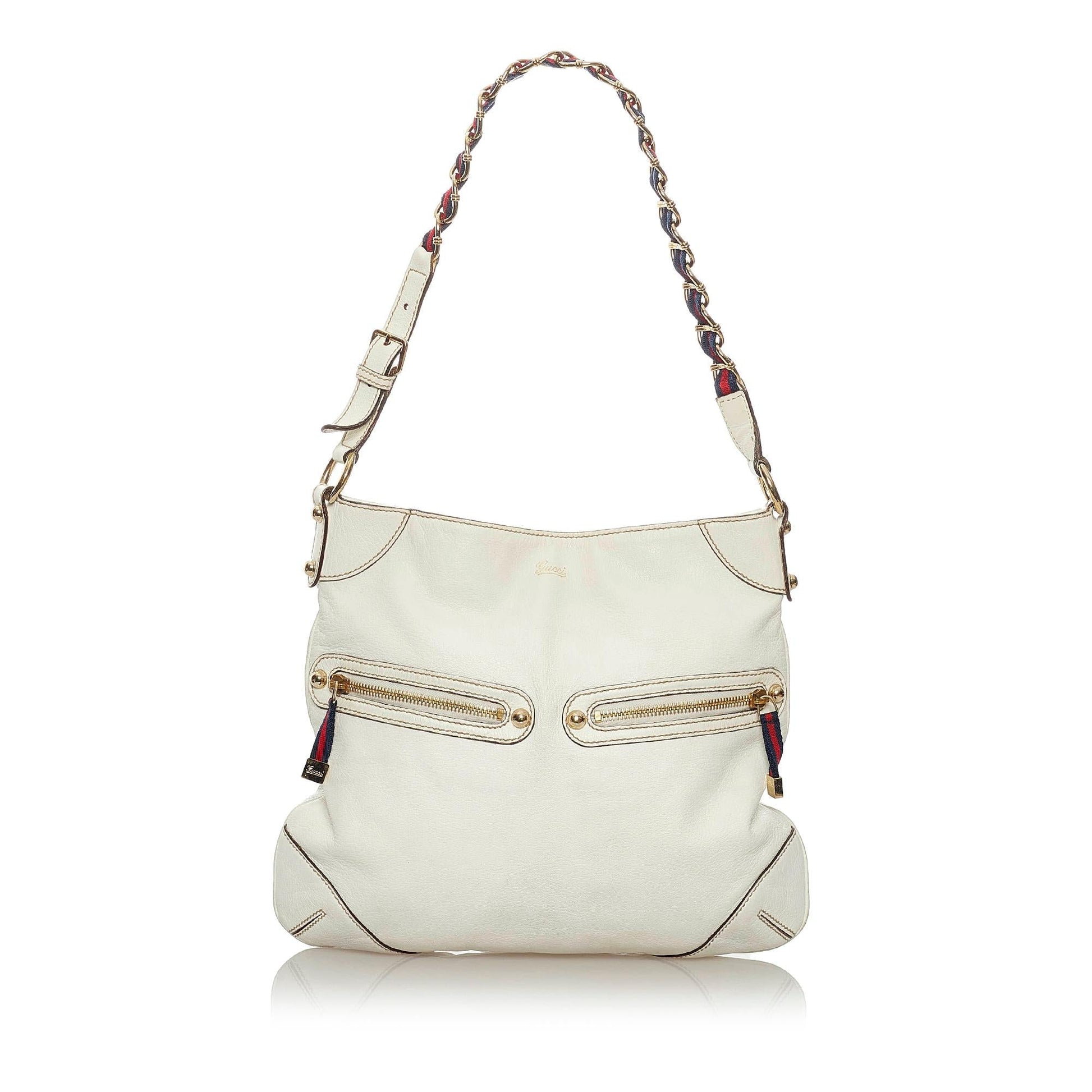 Gucci Capri Ranch Kid SHG Leather Calf White Shoulder Bag