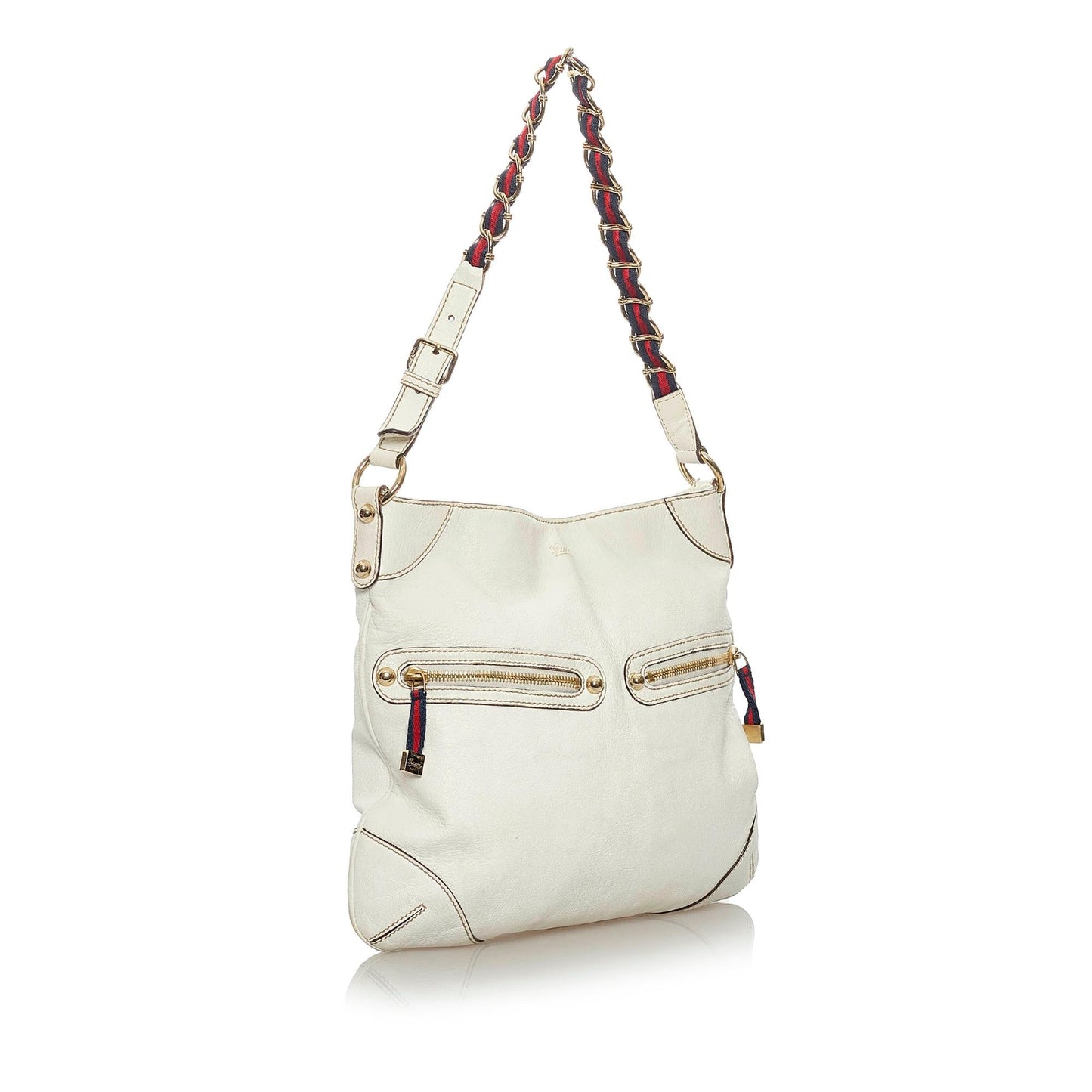 Gucci Capri Ranch Kid SHG Leather Calf White Shoulder Bag