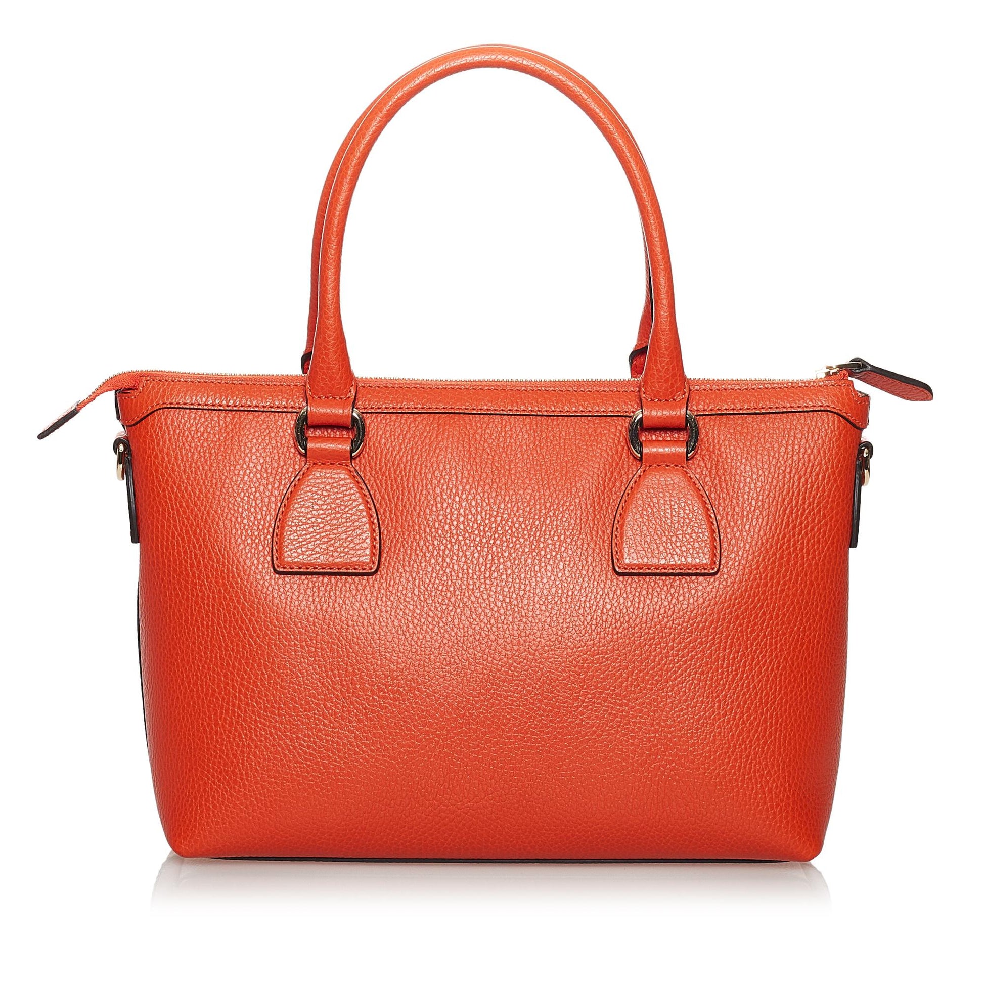 Gucci Charmy SHG Leather Calf Orange Satchel Bag