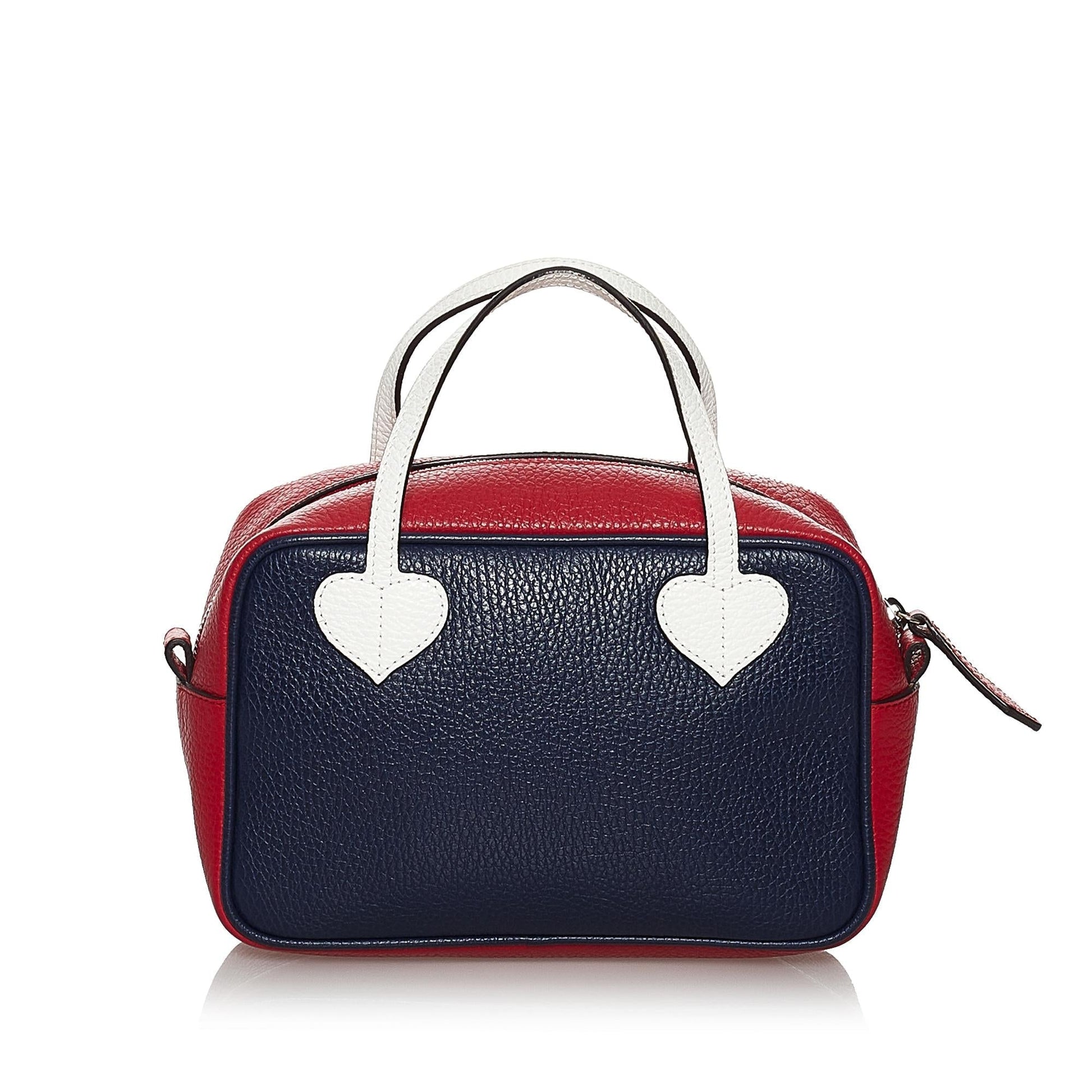 Gucci Childrens Tricolor SHG Leather Calf Blue Satchel Bag