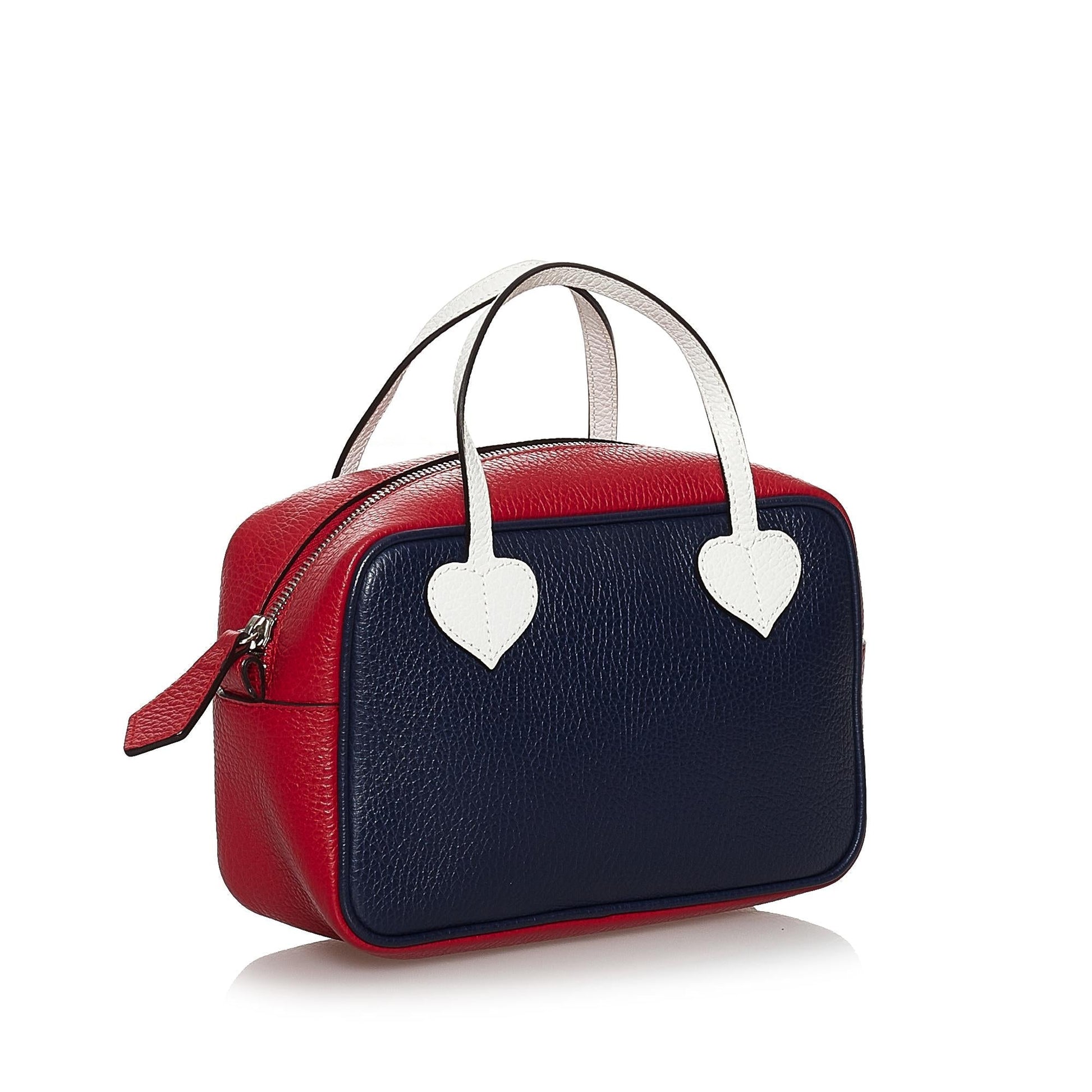 Gucci Childrens Tricolor SHG Leather Calf Blue Satchel Bag
