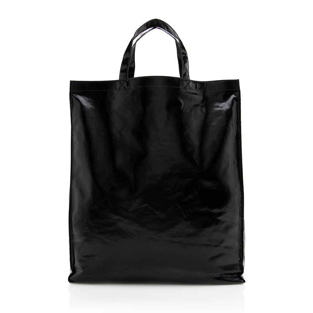 Gucci Coated SHF Canvas Black Logo Tote Bag