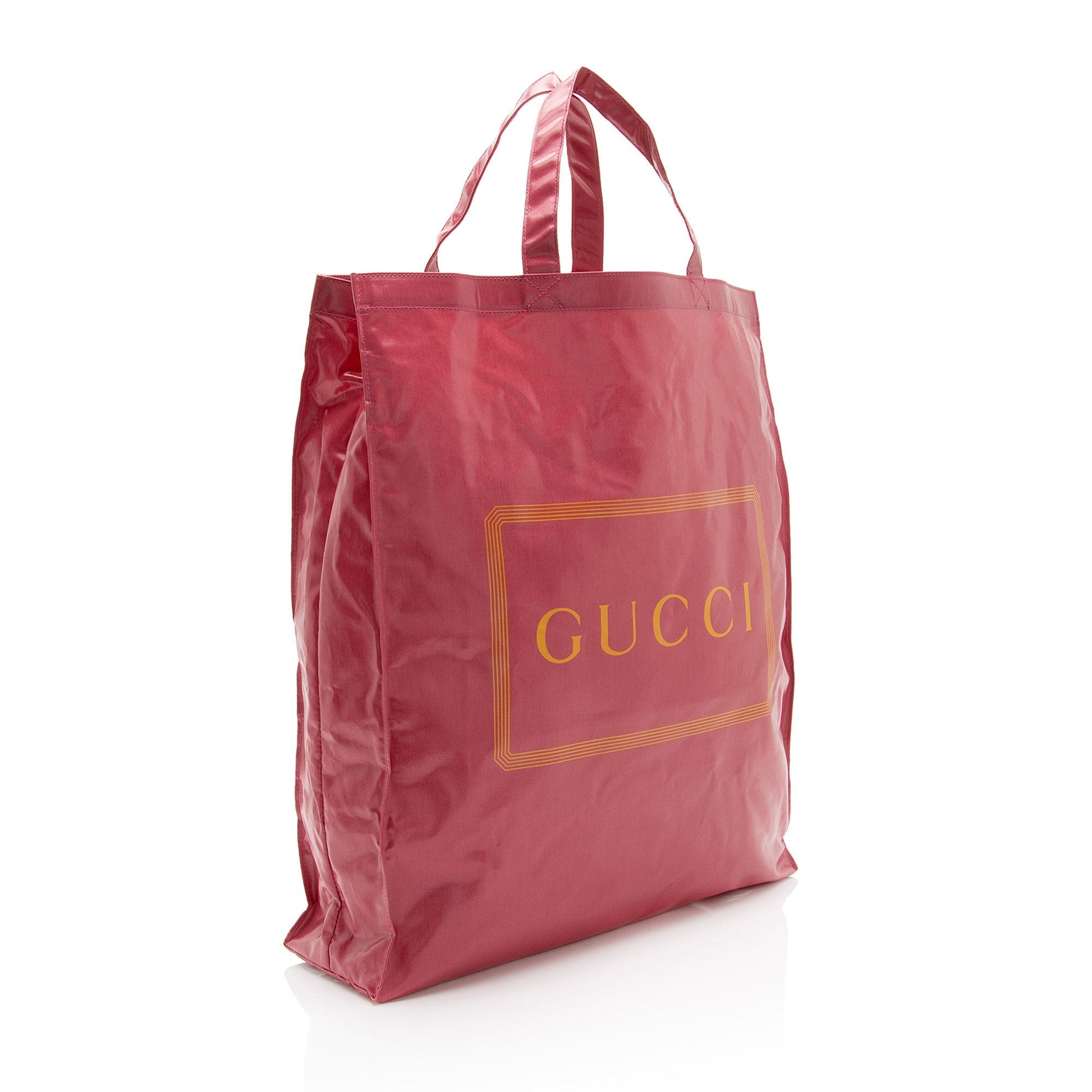 Gucci Coated SHF-M9vzpS Canvas Pink Logo Tote Bag
