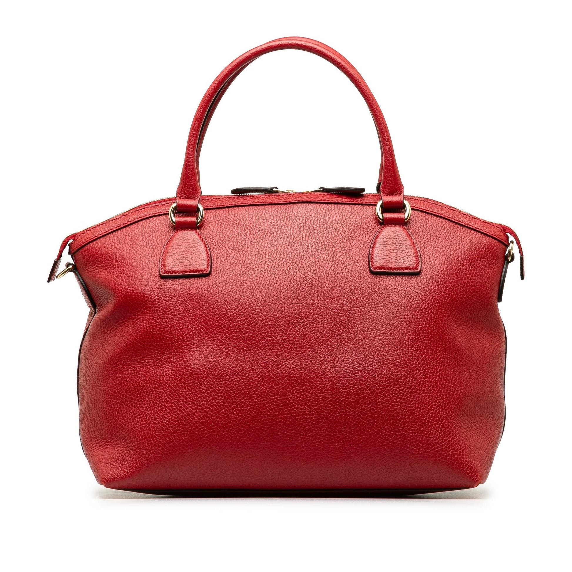 Gucci Convertible GG Charm Dome SHG-3hxvPt Calf Red Satchel Bag