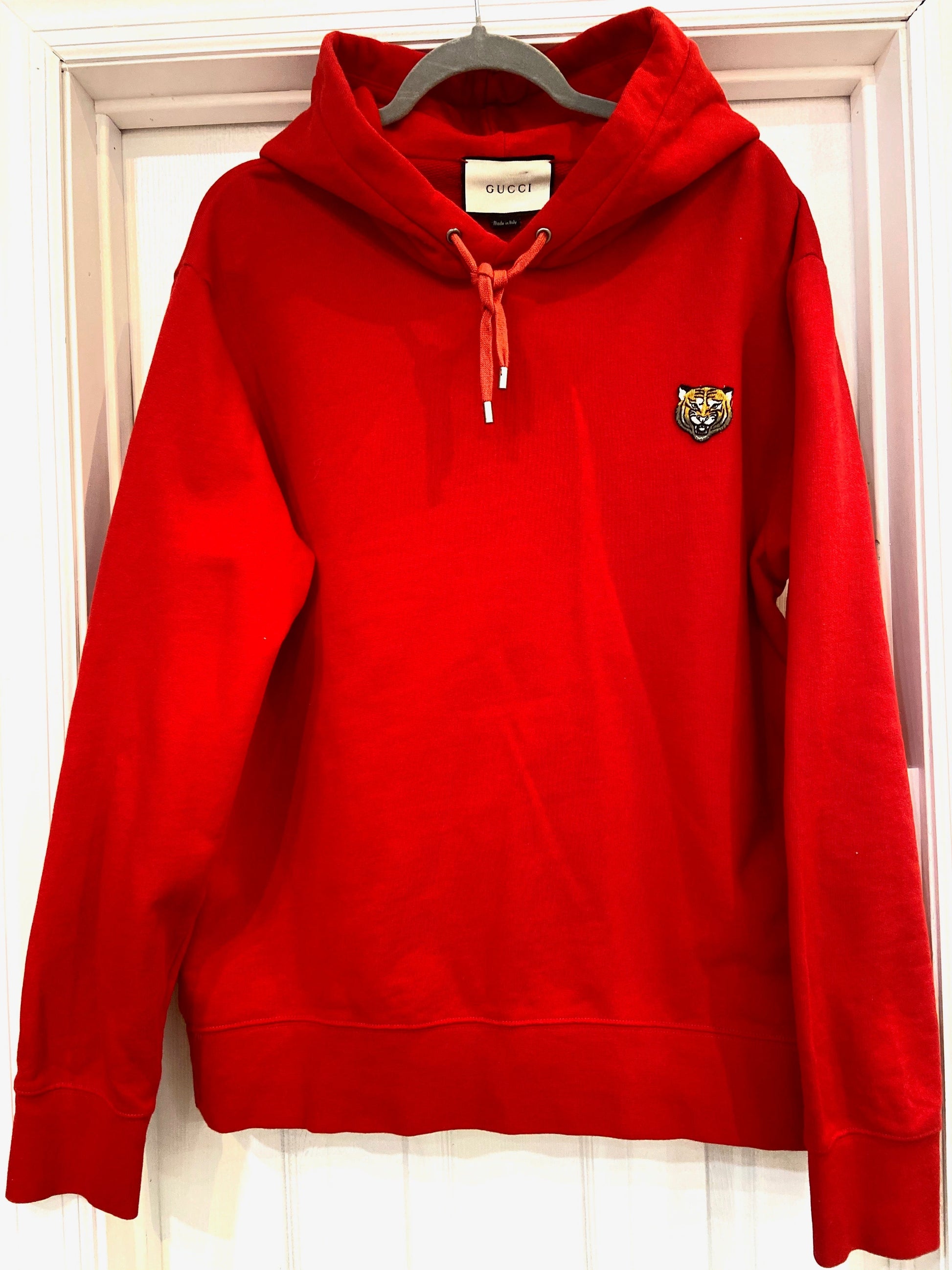Gucci TIGER APPLIQUE HOODED Cotton Logo Apparel