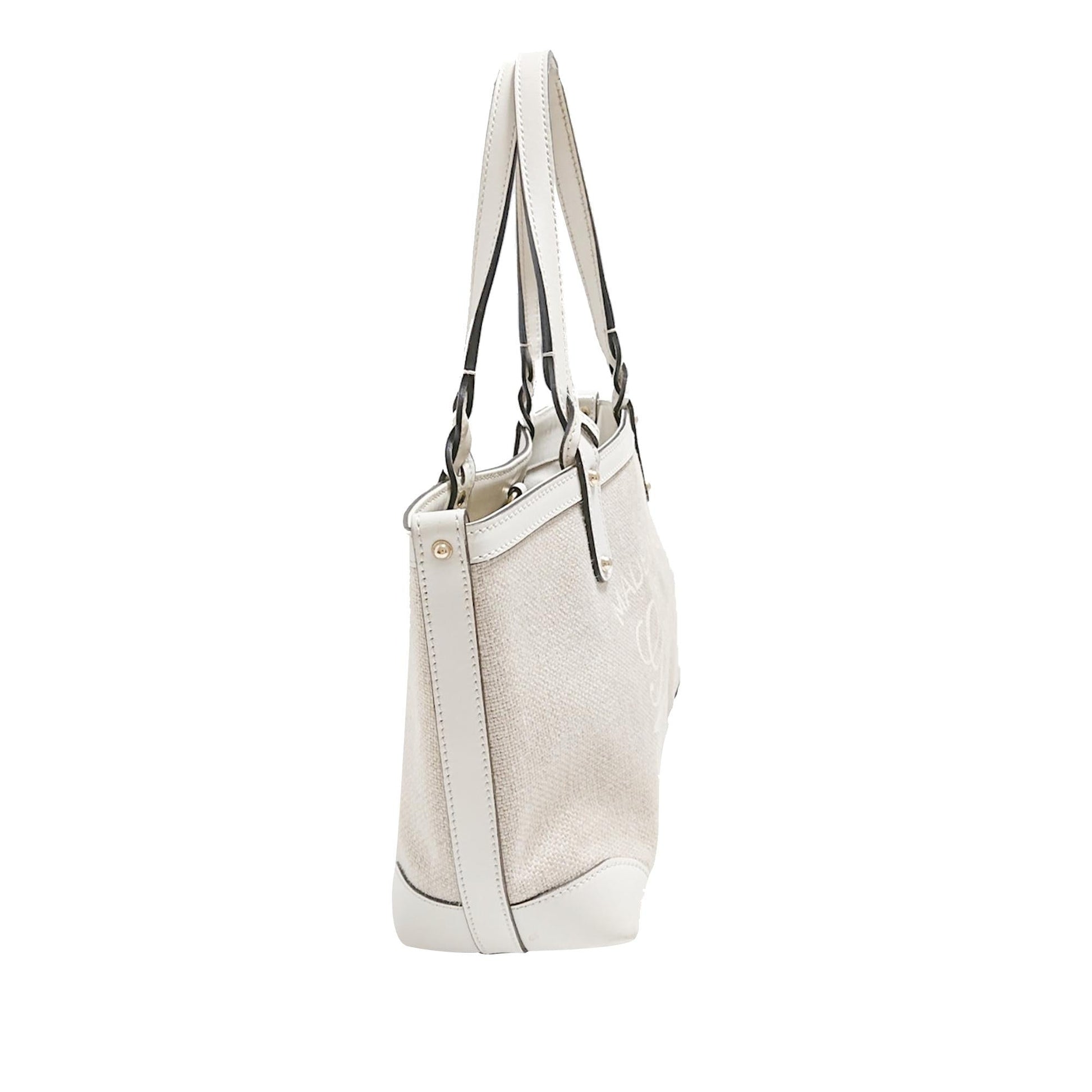 Gucci Craft SHG Canvas Calf White Grey Tote Bag