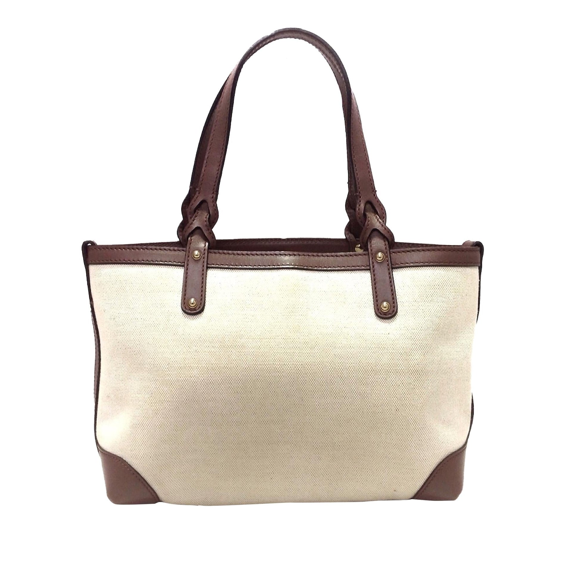 Gucci Craft SHG Canvas Calf White Brown Tote Bag