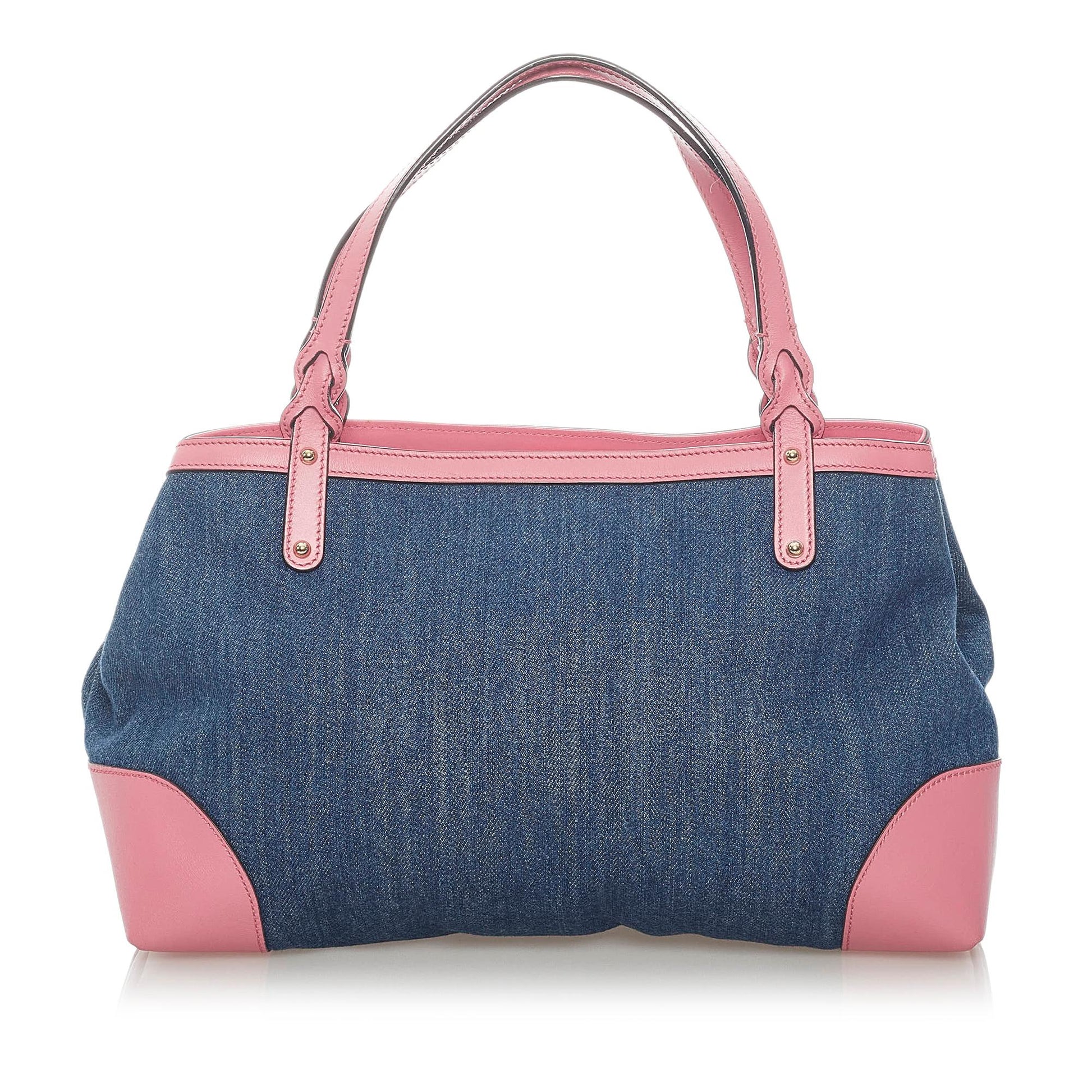 Gucci Craft SHG Denim Blue Pink Satchel Bag