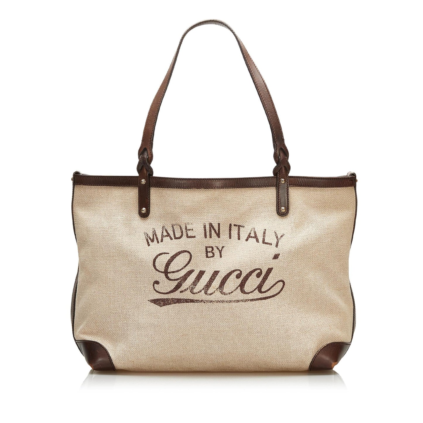 Gucci Craft SHG Canvas Brown Logo Tote Bag