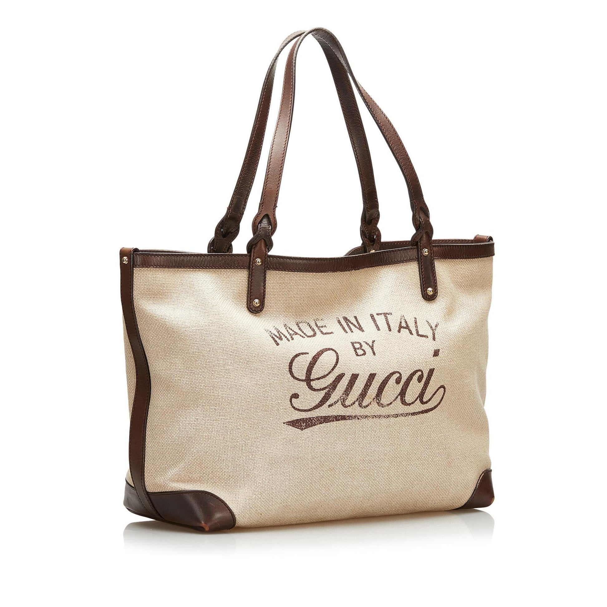 Gucci Craft SHG Canvas Brown Logo Tote Bag