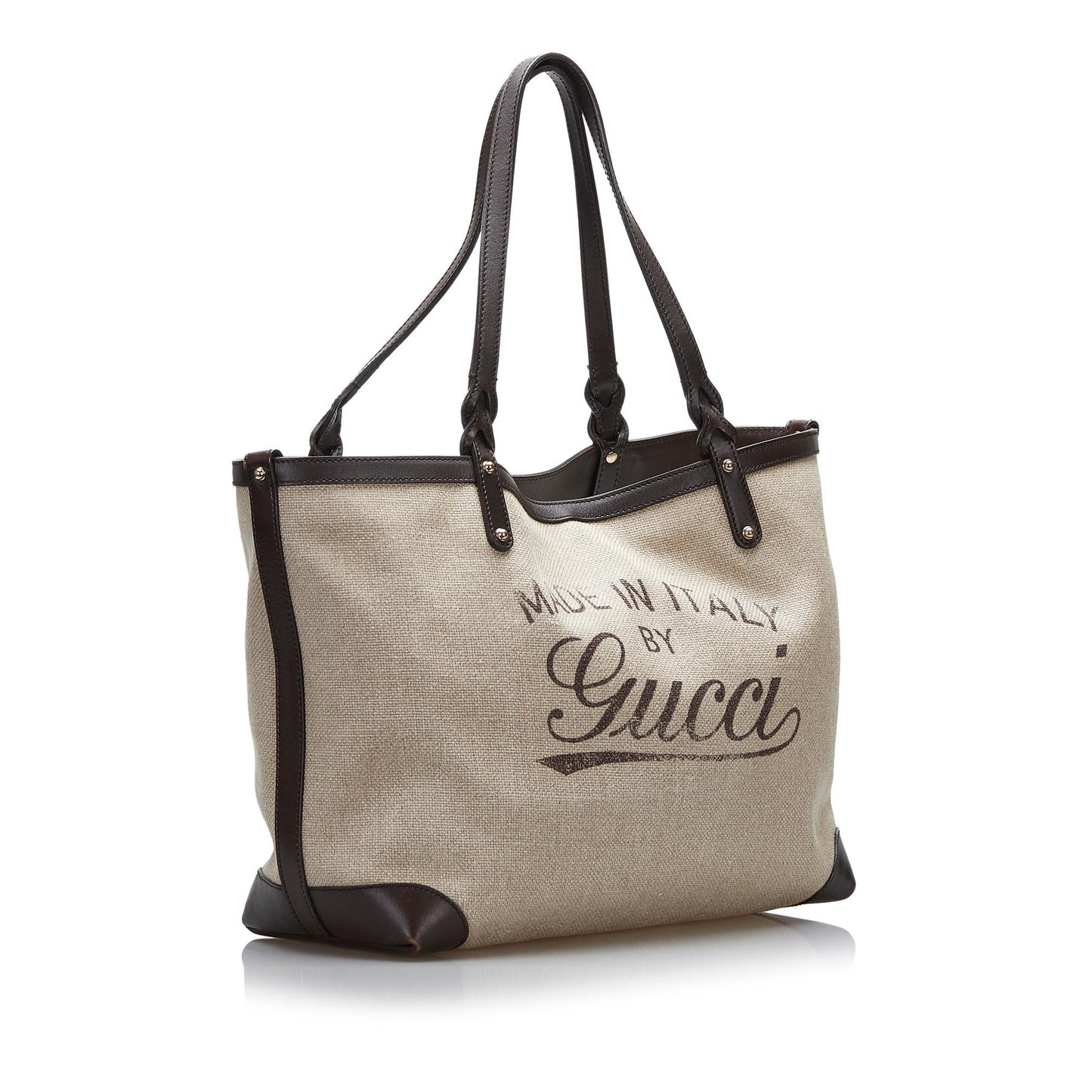 Gucci Craft SHG-j5tHyy Canvas Calf Brown Logo Tote Bag