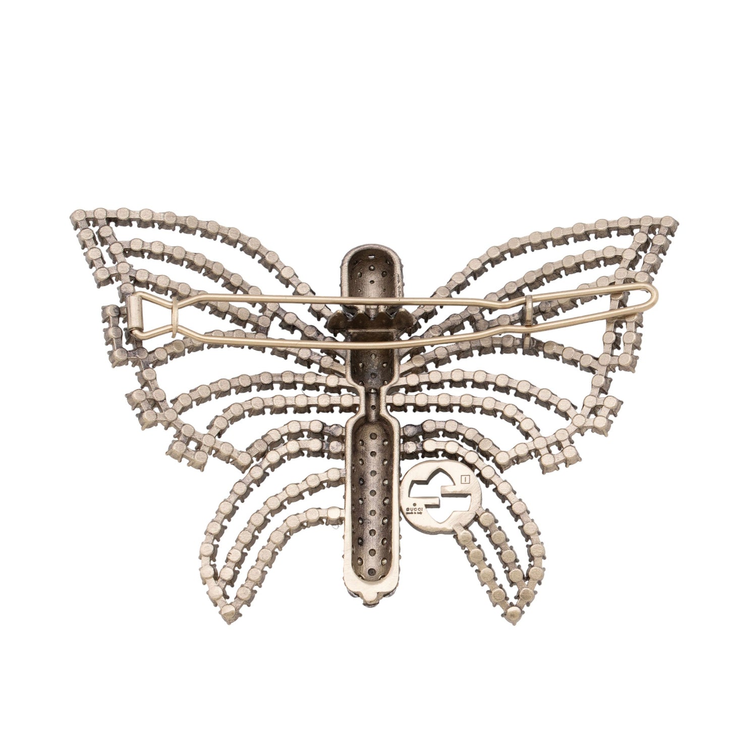 Gucci Crystal Butterfly Interlocking GG Hair Silver Handbag
