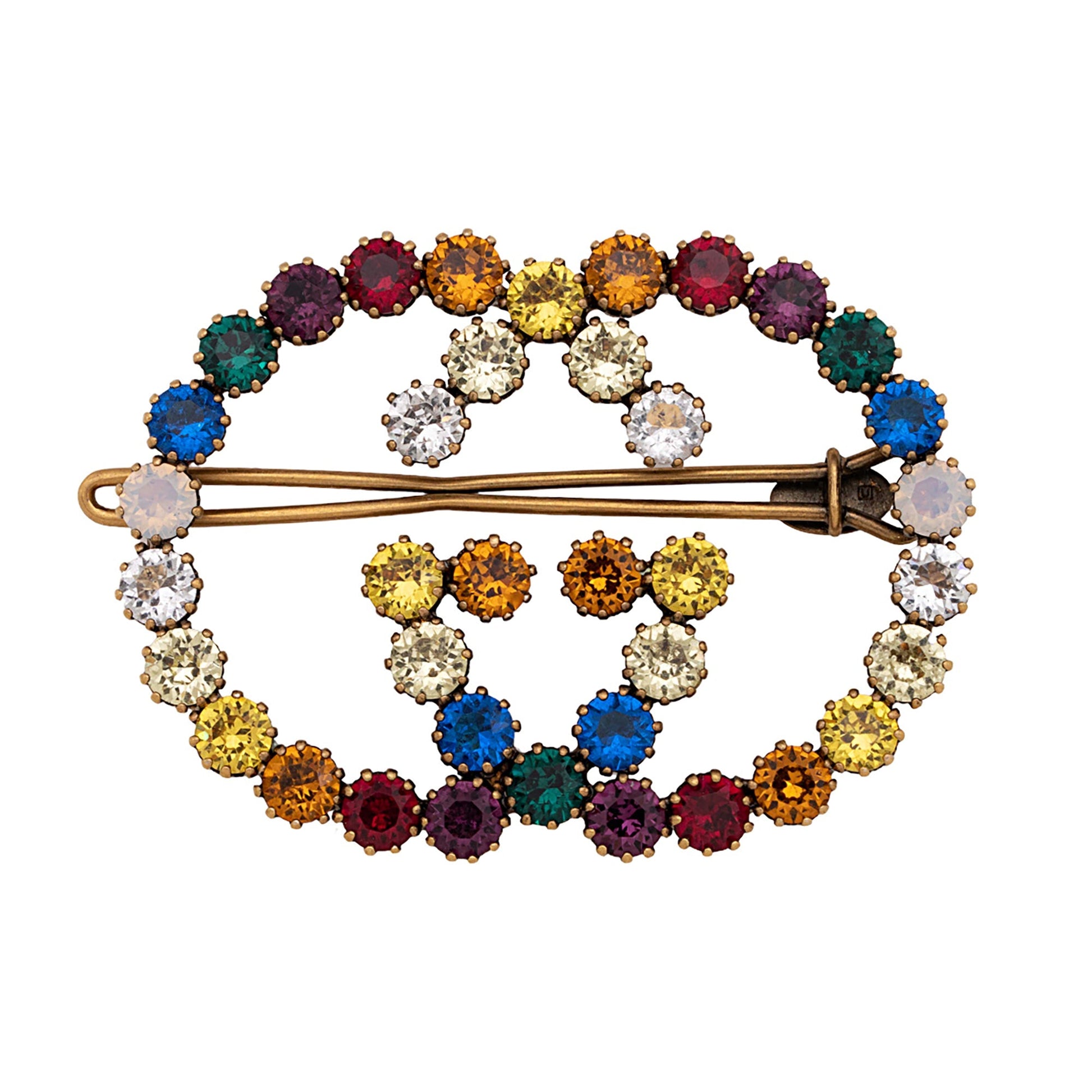 Gucci Crystal Interlocking G Hair Clip Gold Handbag